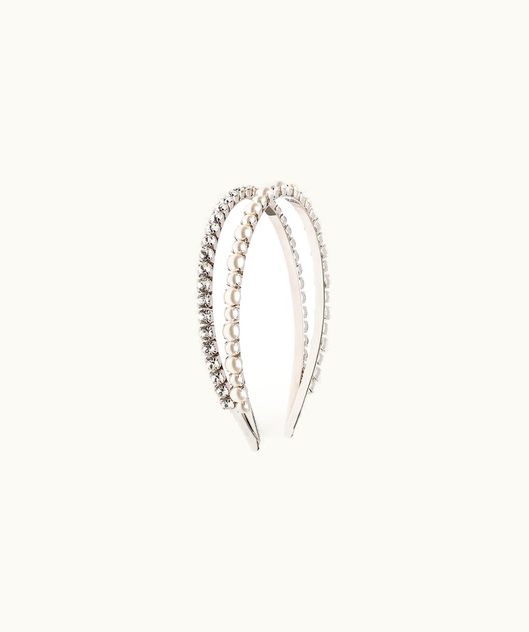 Miu Miu Miu Miu Headband With Crystals And Pearls