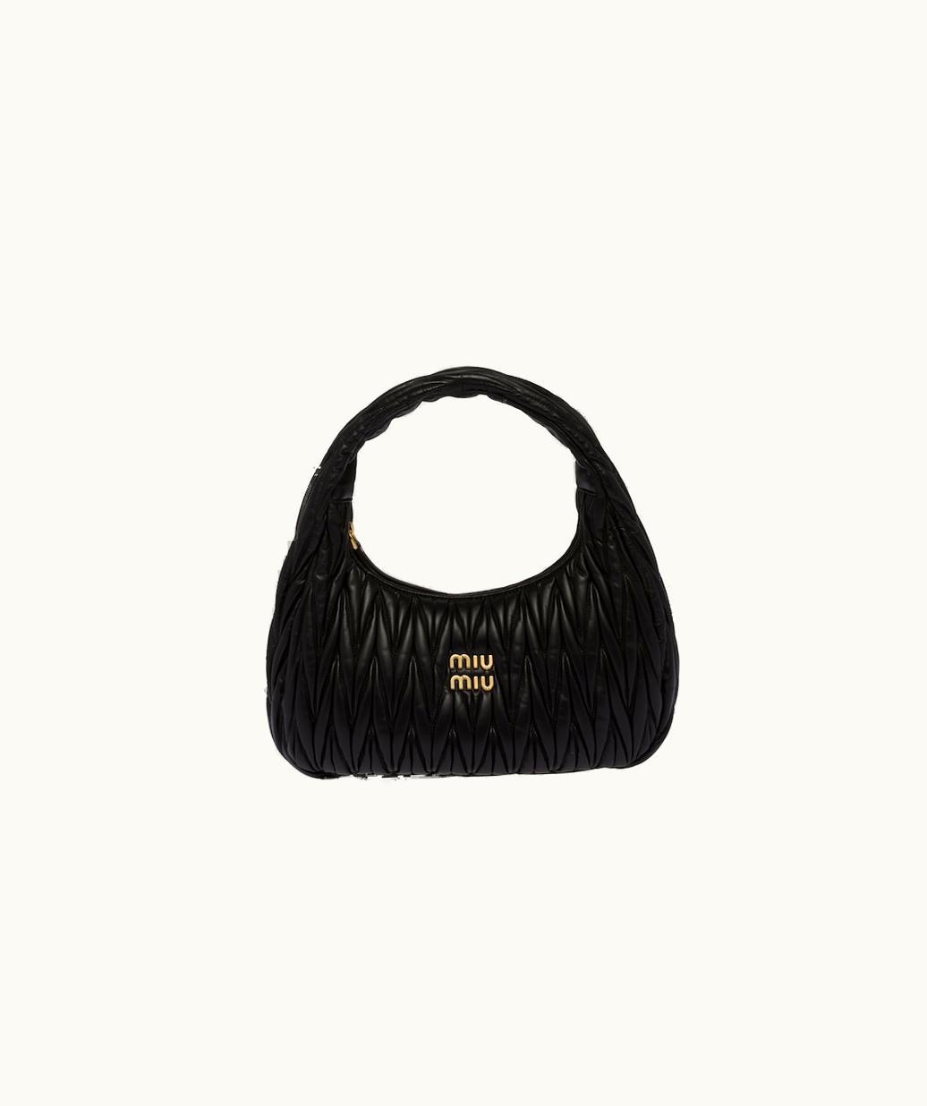 Miu Miu Miu Miu Wander Matelassé Nappa Leather Hobo Bag UZ0153532