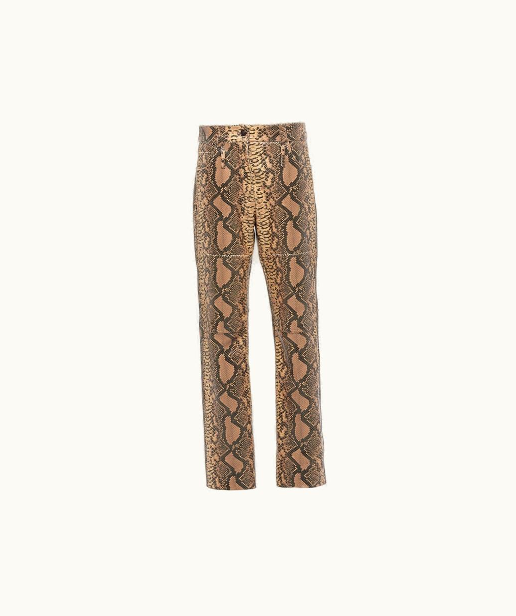 Miu Miu Miu Miu Python-Print Leather Pants