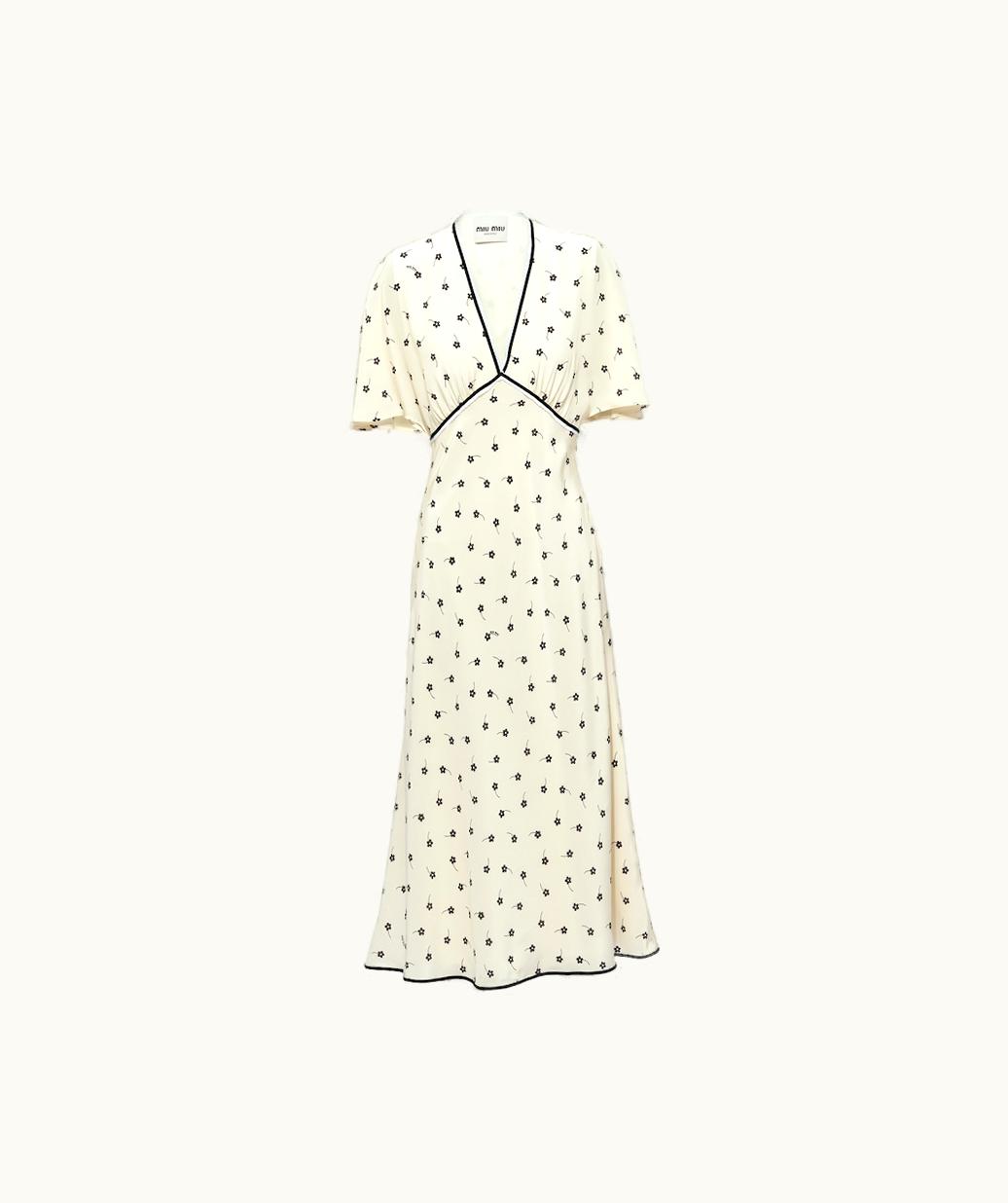 Miu Miu Miu Miu Crepe De Chine Midi Dress UZ0153535