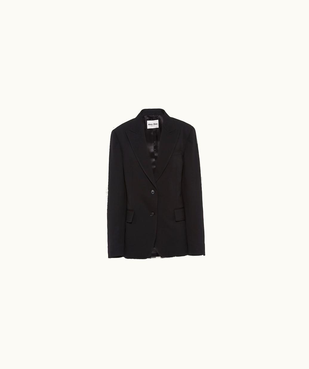 Miu Miu Miu Miu Single-Breasted Grain De Poudre Jacket UZ0153545