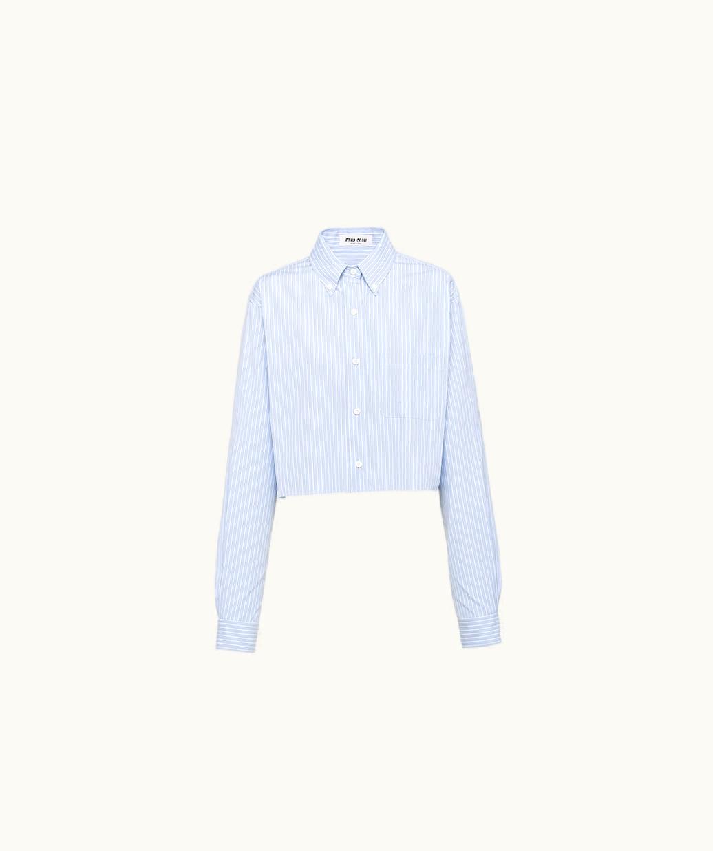 Miu Miu Miu Miu Striped Chambray Shirt With Logo UZ0153553