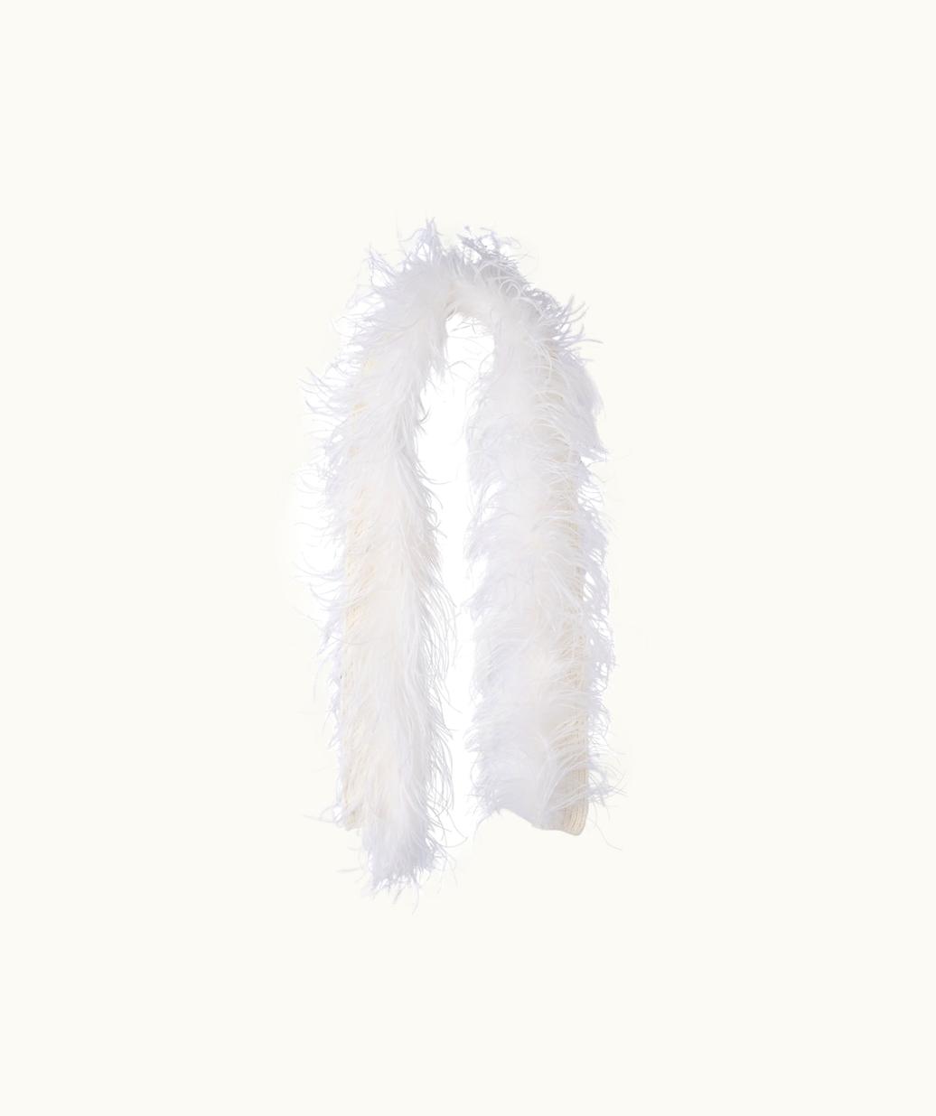 Miu Miu Miu Miu Cashmere Scarf With Feathers UZ0153578