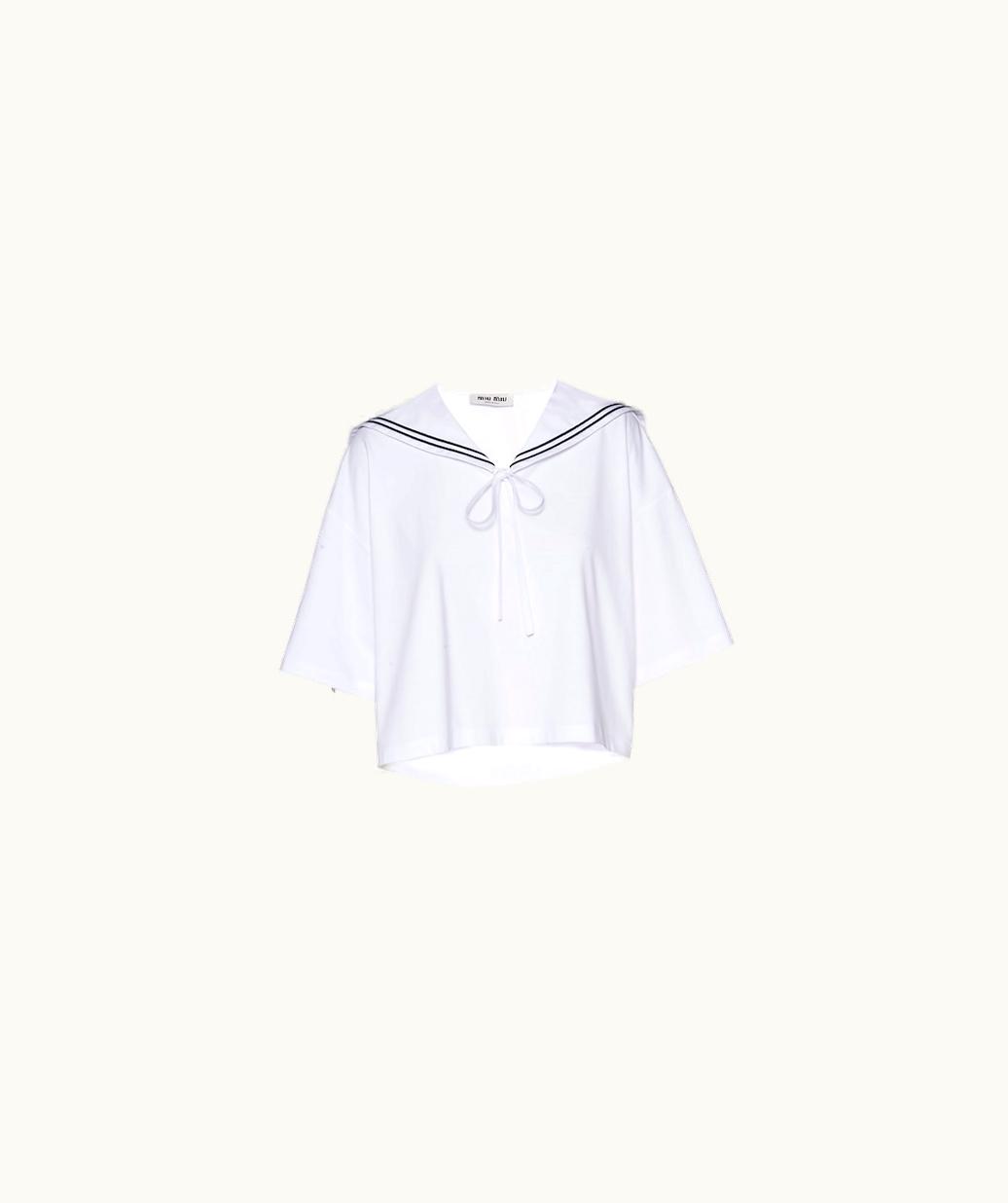 Miu Miu Miu Miu Embroidered Cotton T-Shirt UZ0153588