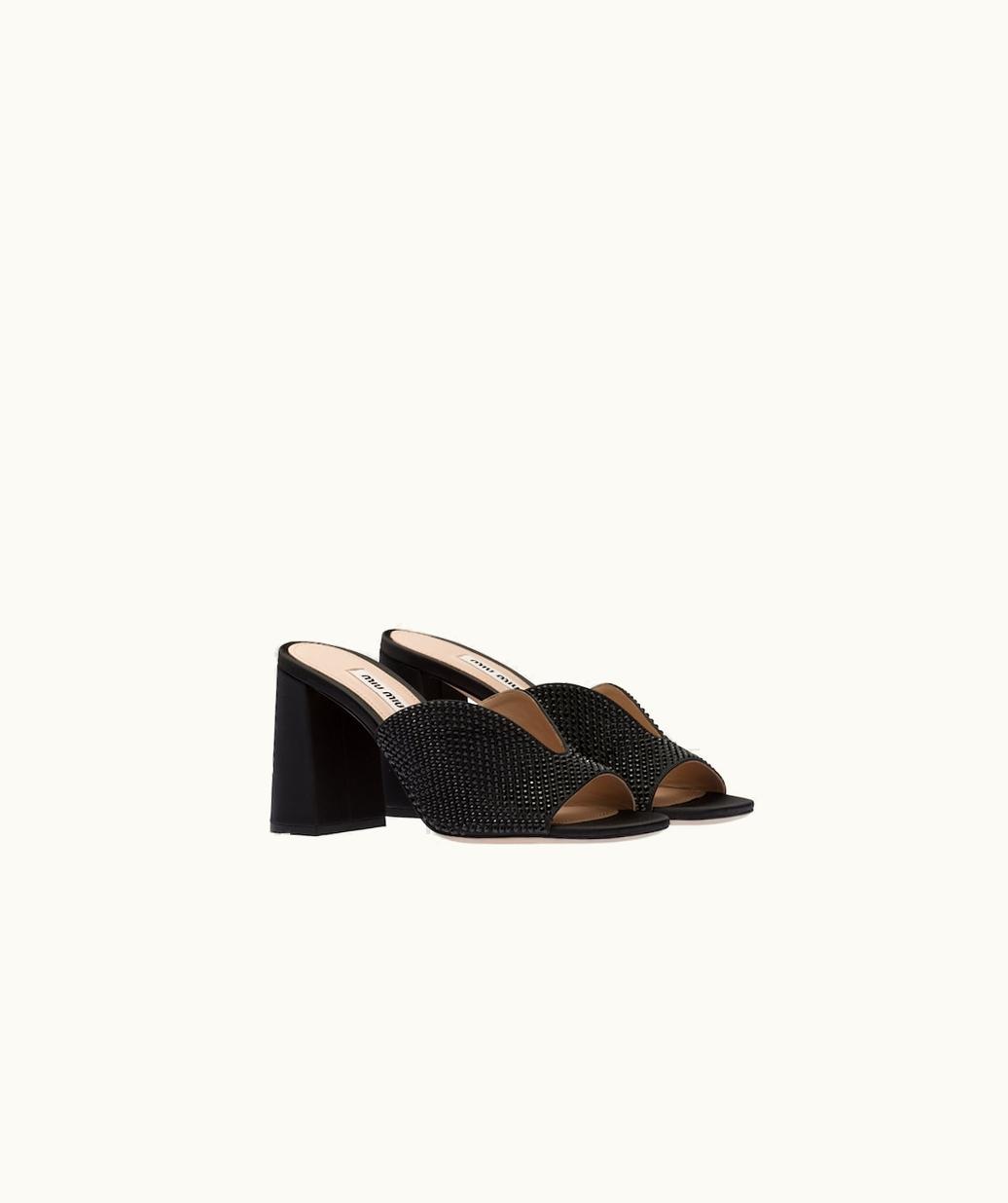Miu Miu Miu Miu Satin Sandals With Crystals UZ0153603