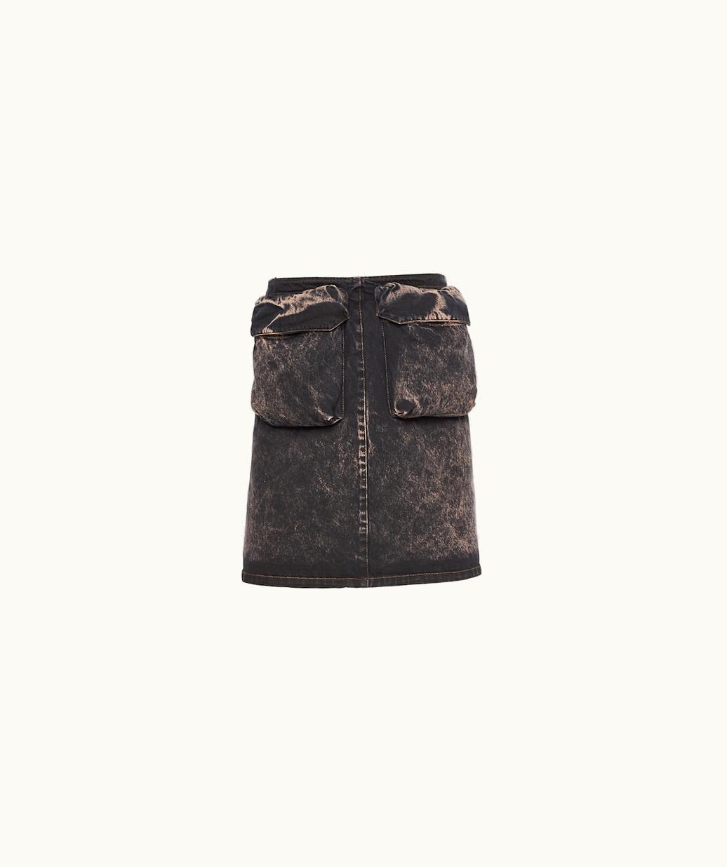 Miu Miu Miu Miu Marbleized Denim Skirt UZ0153625