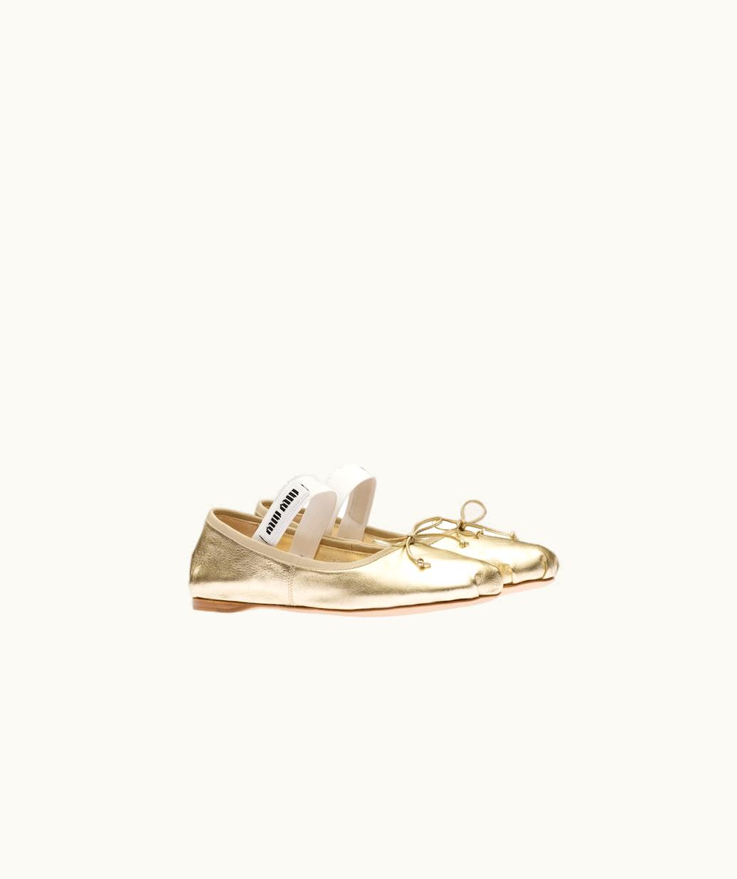 Miu Miu Miu Miu Mordoré Nappa Leather Ballerinas