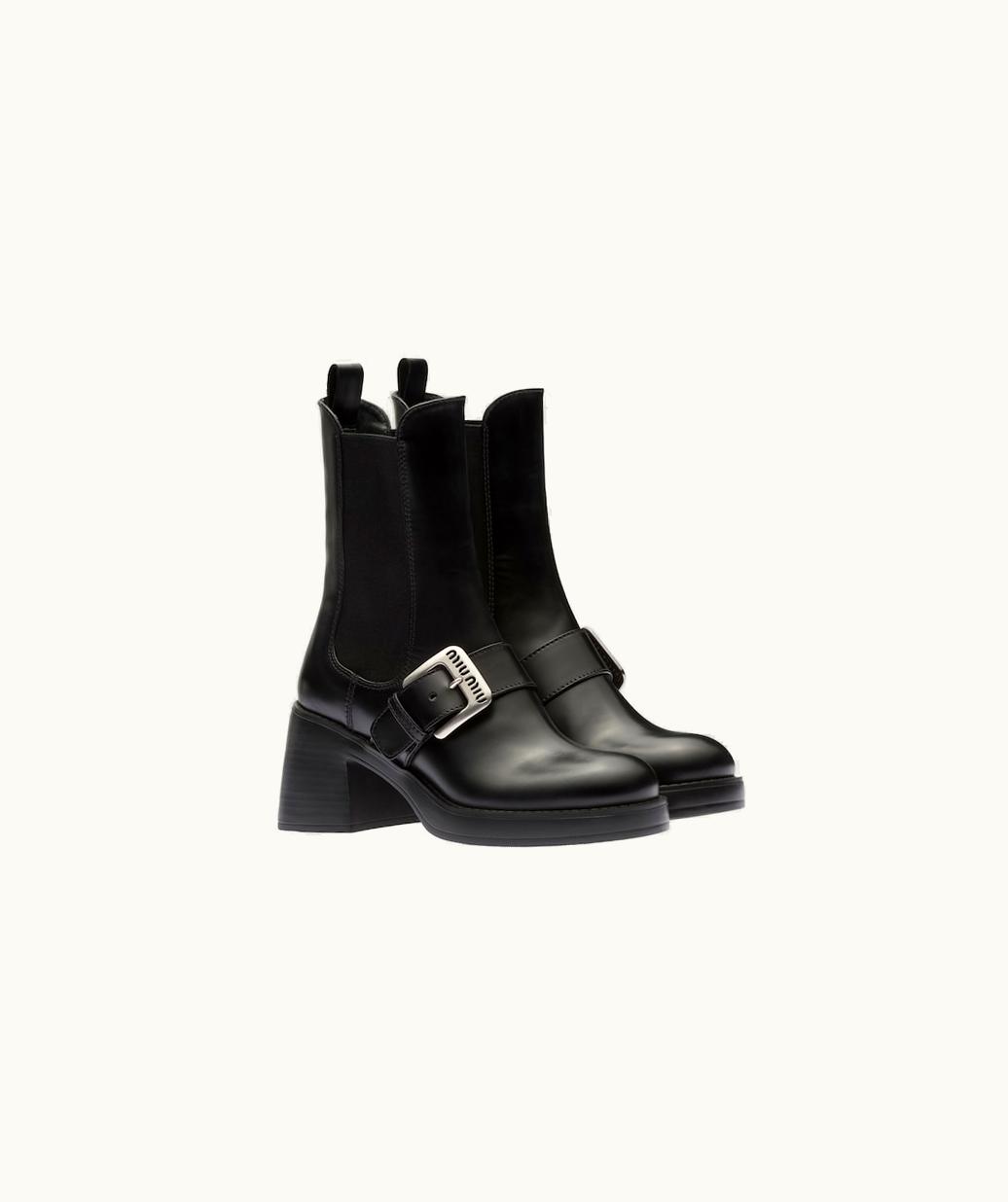 Miu Miu Miu Miu Leather Booties With Strap UZ0153649