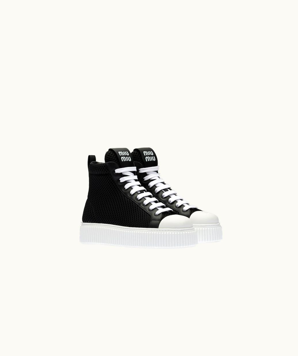 Miu Miu Miu Miu Mesh Flatform High-Top Sneakers UZ0153651