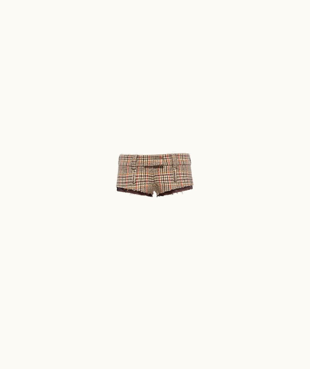 Miu Miu Miu Miu Plaid Shorts With Embroidered Logo UZ0153653