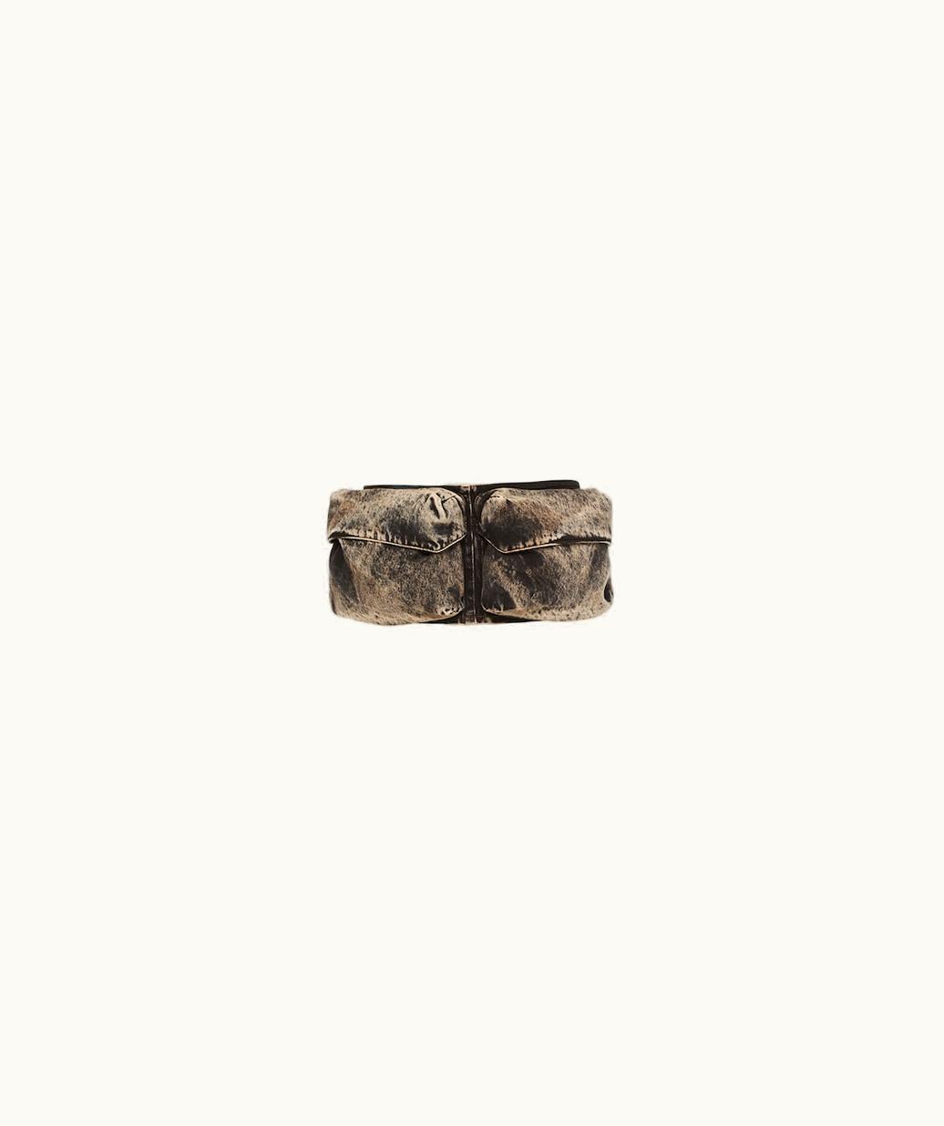 Miu Miu Miu Miu Marbleized Denim Peplum Belt