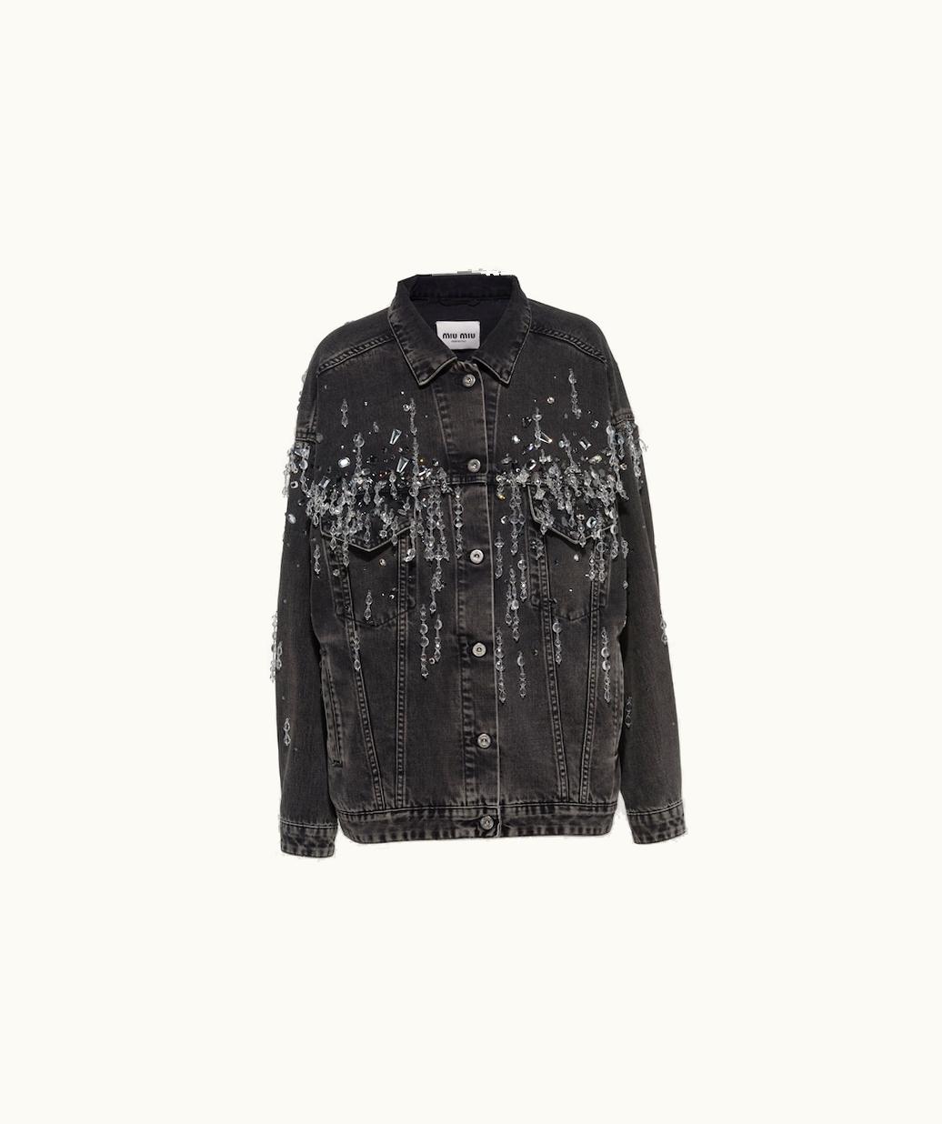 Miu Miu Miu Miu Black Denim Blouson Jacket