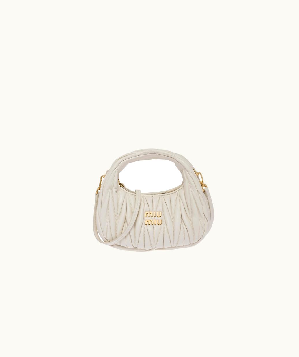Miu Miu Miu Miu Wander Matelassé Nappa Leather Hobo Mini-Bag UZ0153659