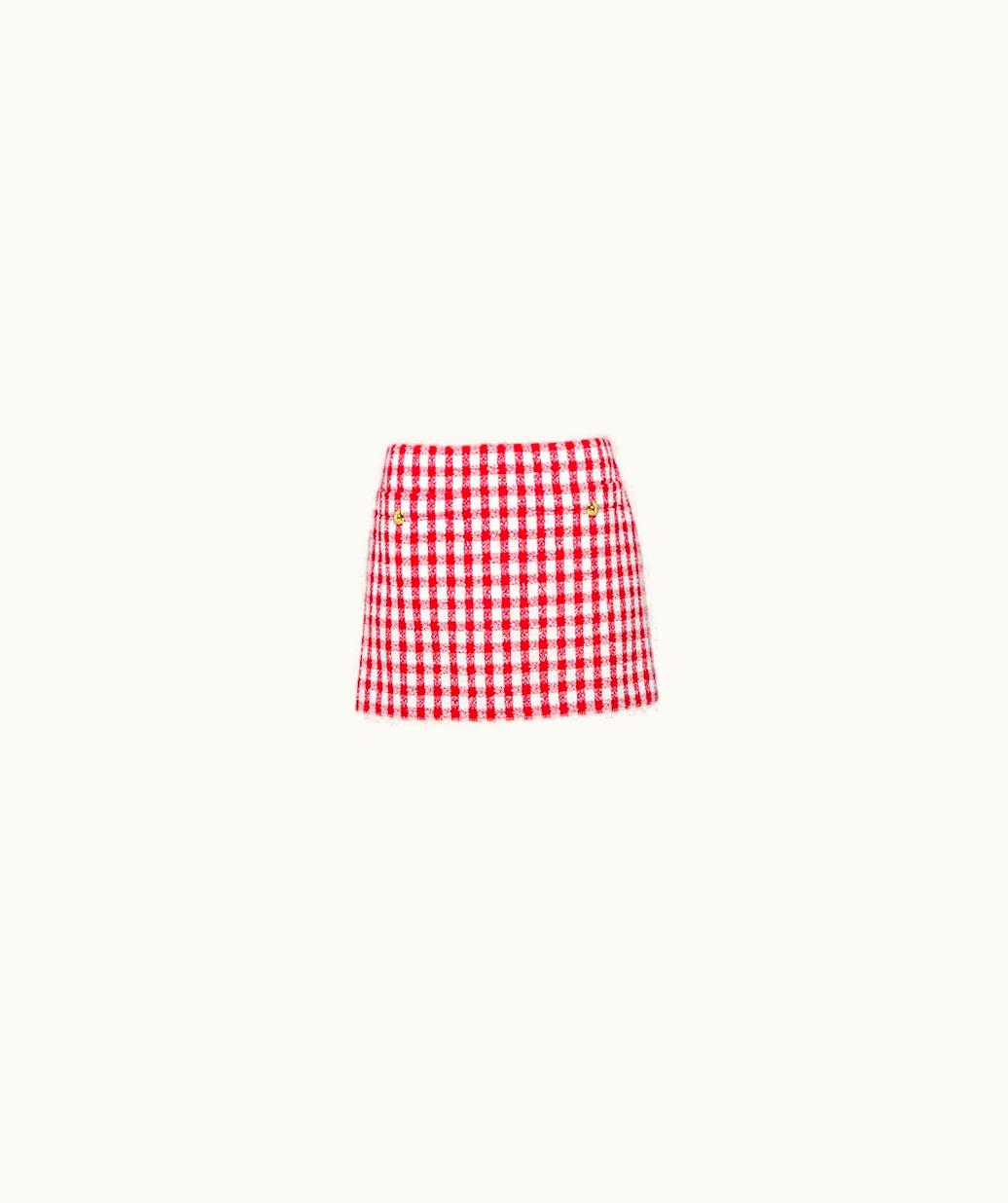 Miu Miu Miu Miu Gingham Check Bouclé Skirt