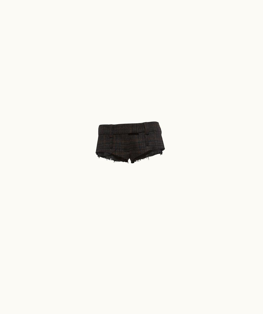 Miu Miu Miu Miu Plaid Shorts With Embroidered Logo UZ0153712
