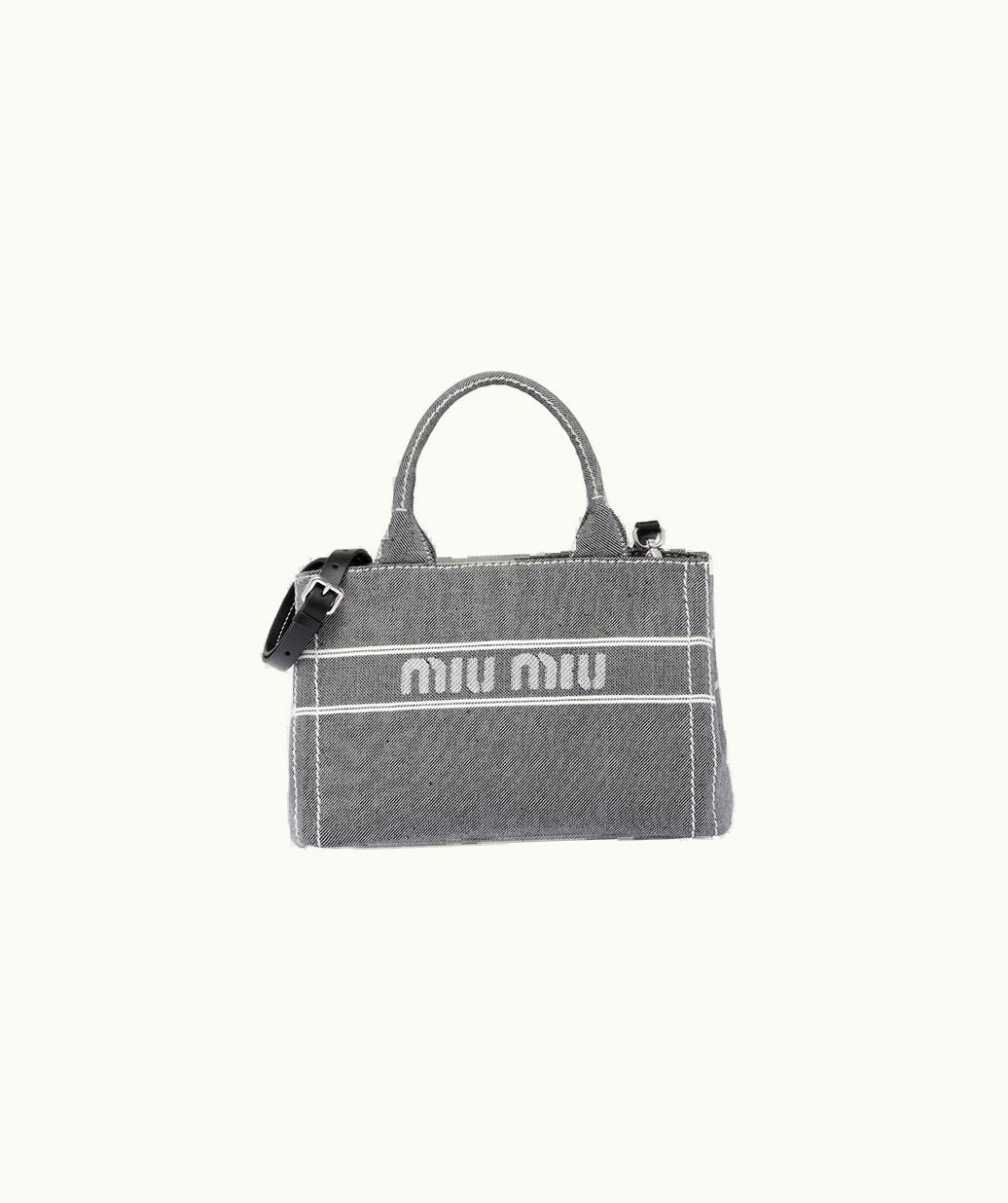 Miu Miu Miu Miu Denim Handbag With Jacquard Logo UZ0153719