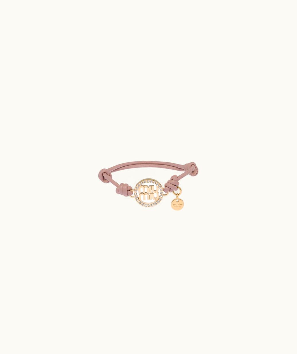 Miu Miu Miu Miu Nappa Leather And Metal Bracelet UZ0153738