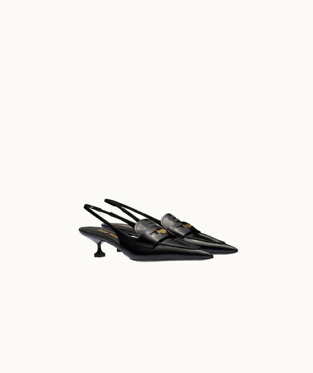 Miu Miu Miu Miu Leather Penny Loafers With Heel UZ0153746