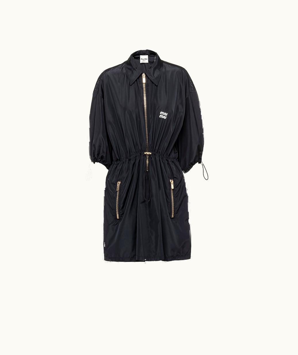 Miu Miu Miu Miu Technical Silk Mini-Dress
