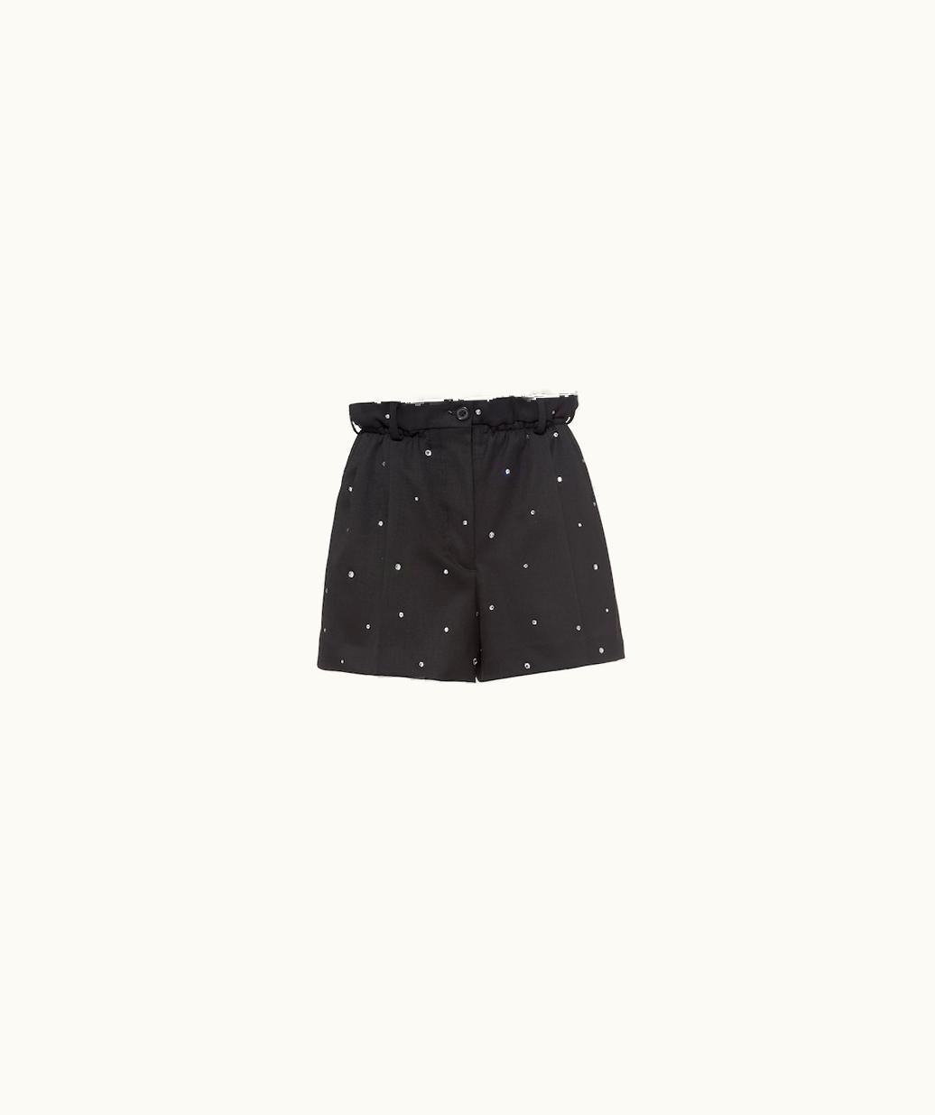 Miu Miu Miu Miu Embroidered Grain De Poudre Shorts