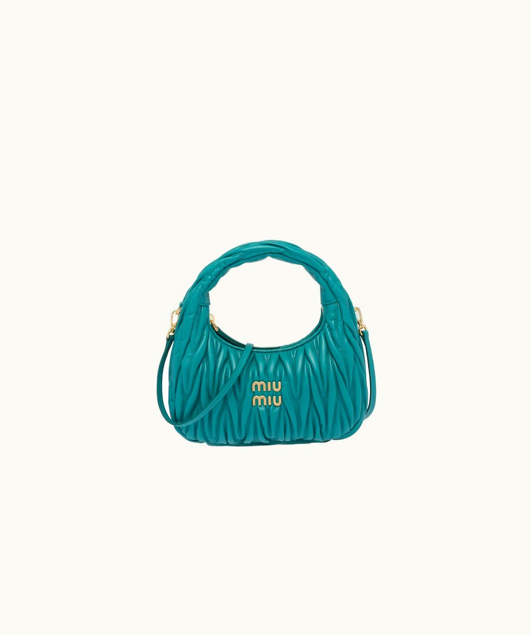 Miu Miu Miu Miu Wander Matelassé Nappa Leather Mini Hobo Bag UZ0153797