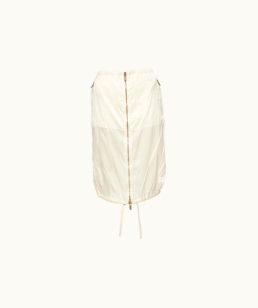 Miu Miu Miu Miu Technical Silk Gathered Skirt
