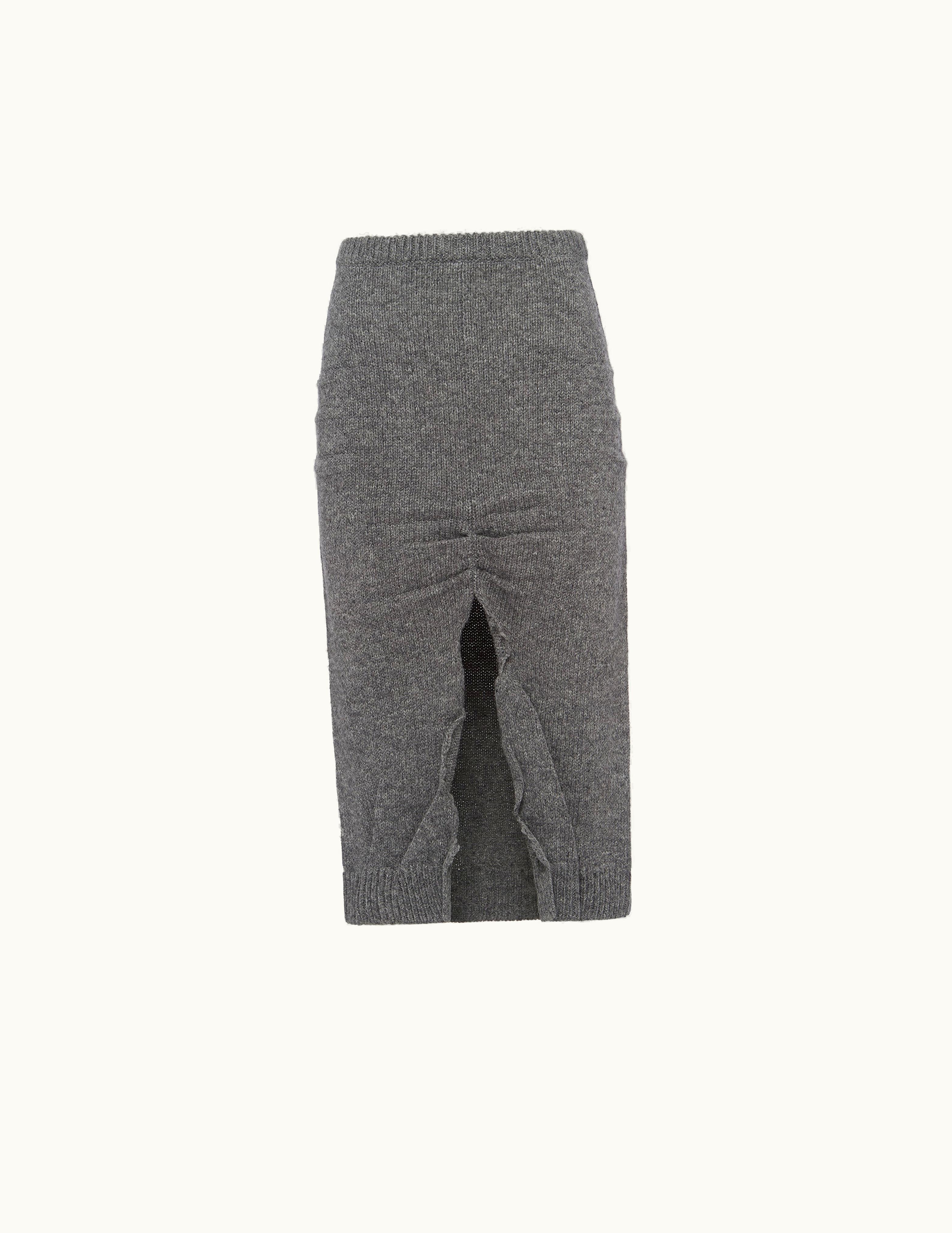 Prada Prada Wool And Cashmere Skirt With Split
