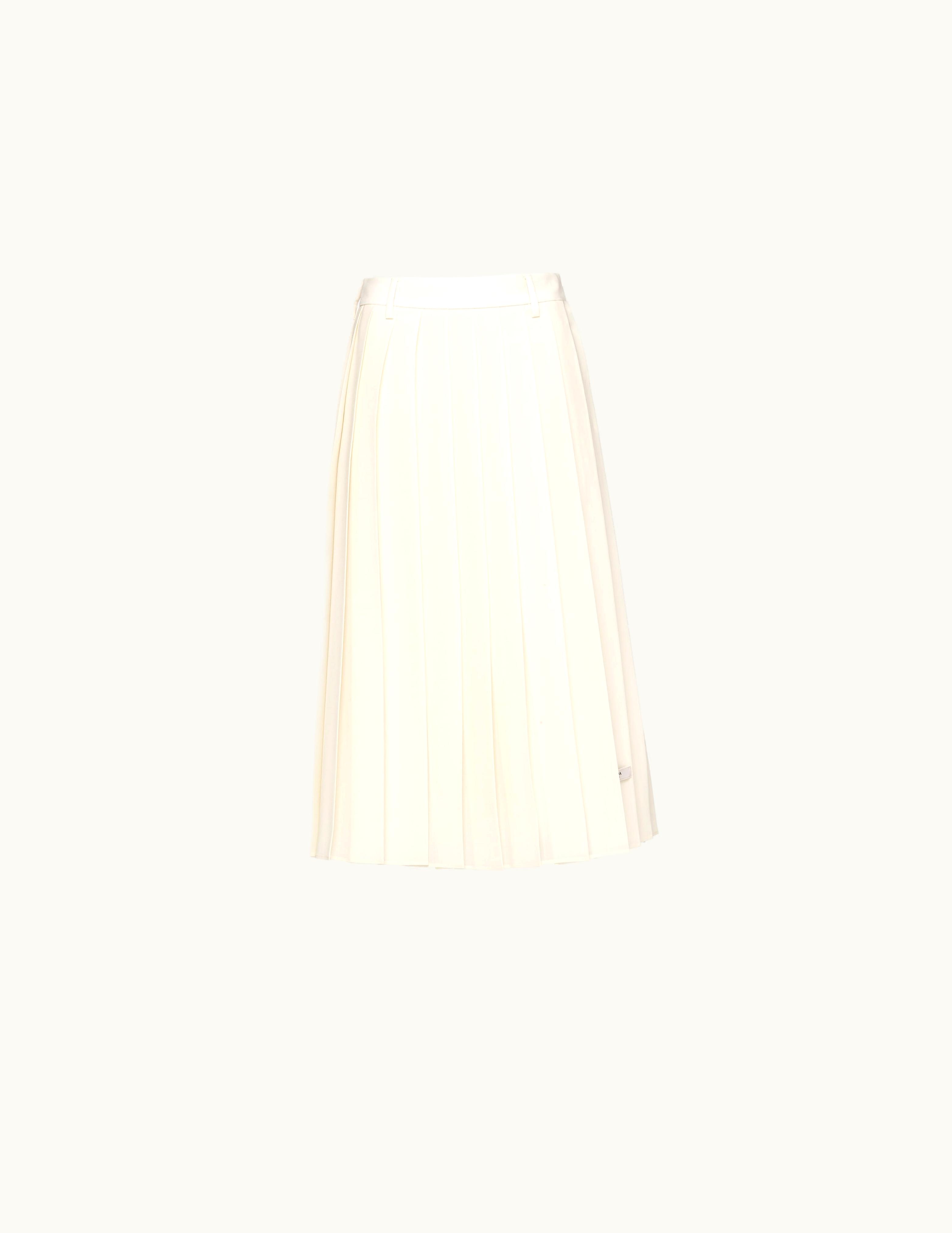 Prada Prada Pleated Kid Mohair Midi Skirt UZ0155187