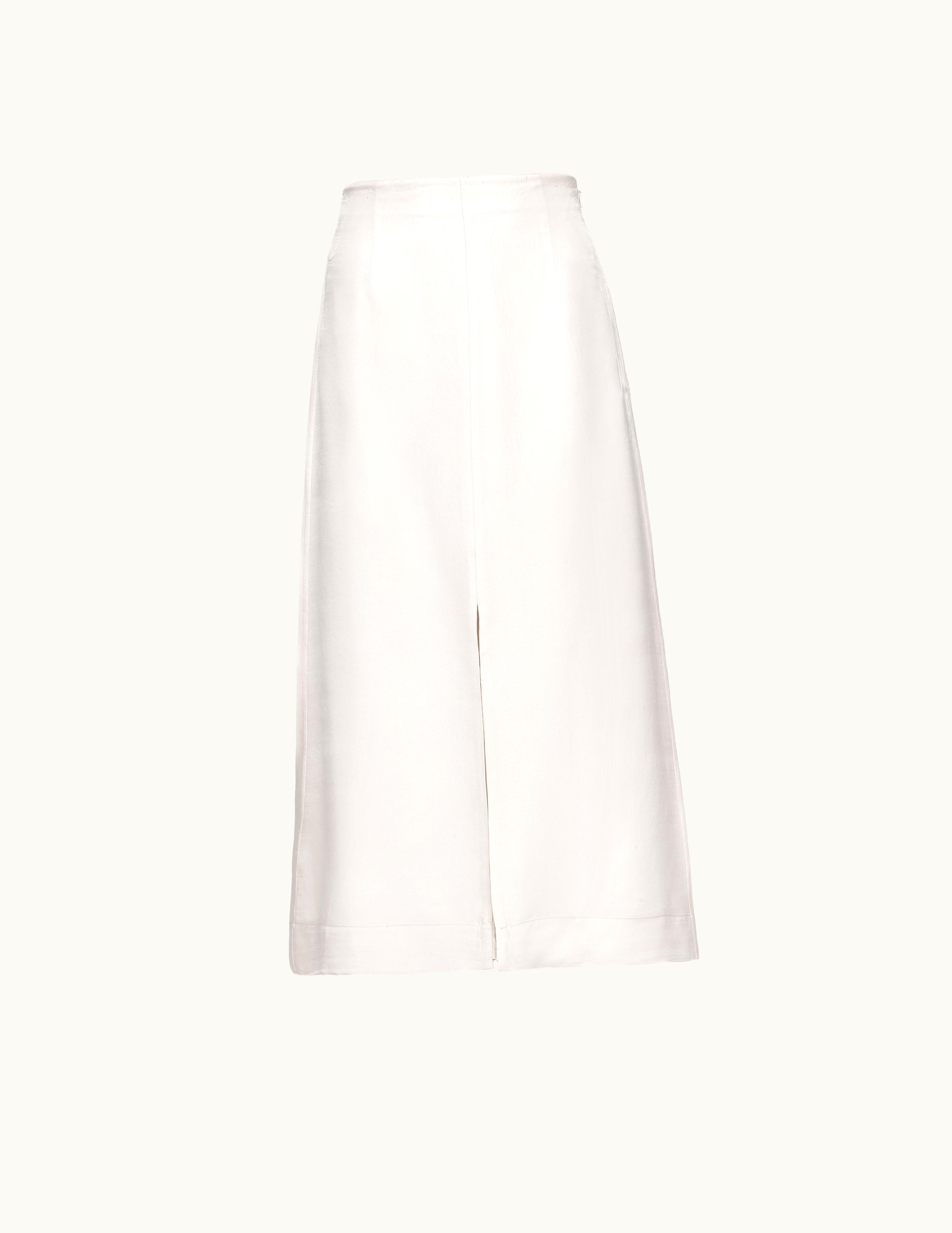 Prada Prada Garment-Dyed Silk Twill Midi Skirt