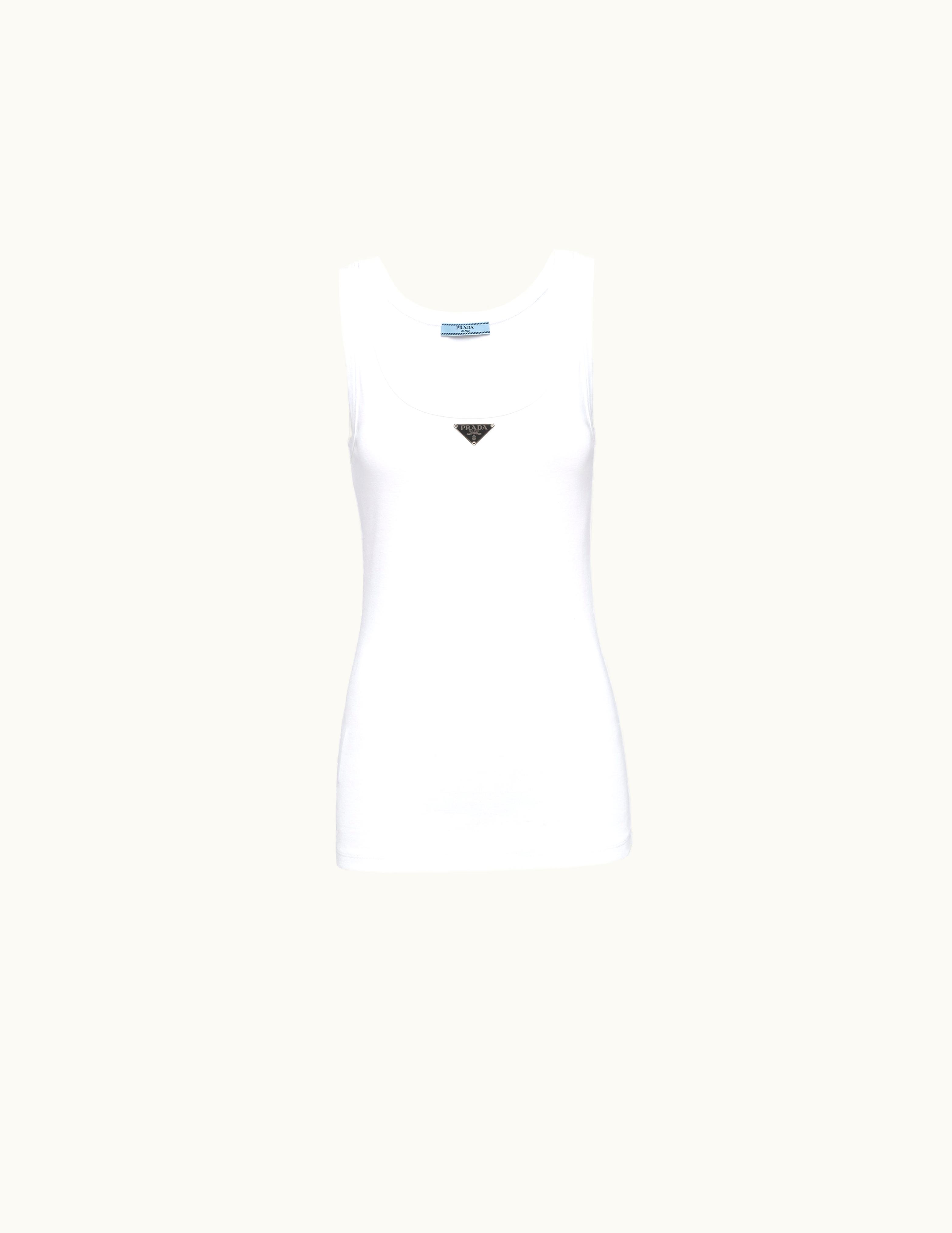 Prada Prada Ribbed Knit Jersey Tank Top UZ0155197