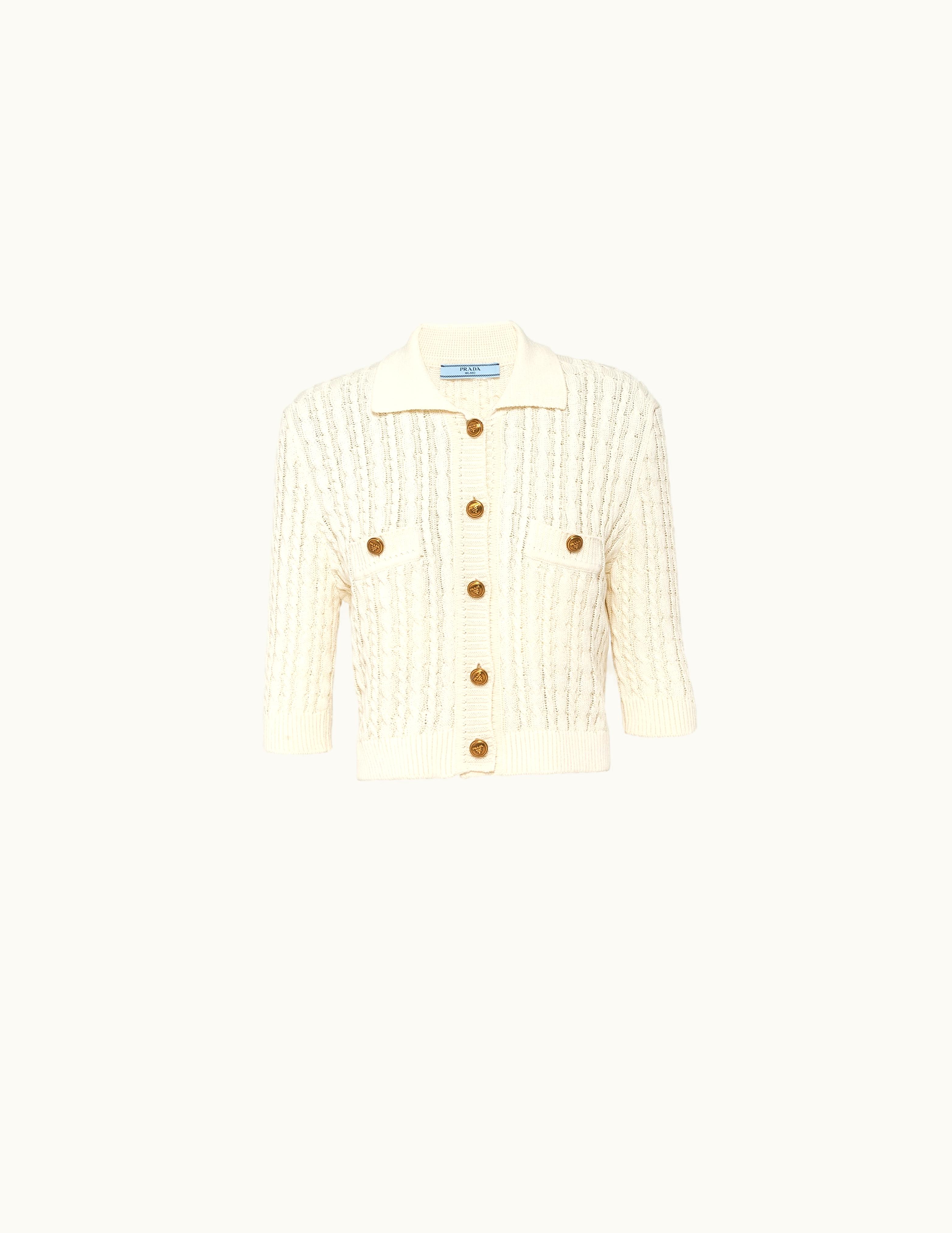 Prada Prada Cable-Knit Cotton Sweater