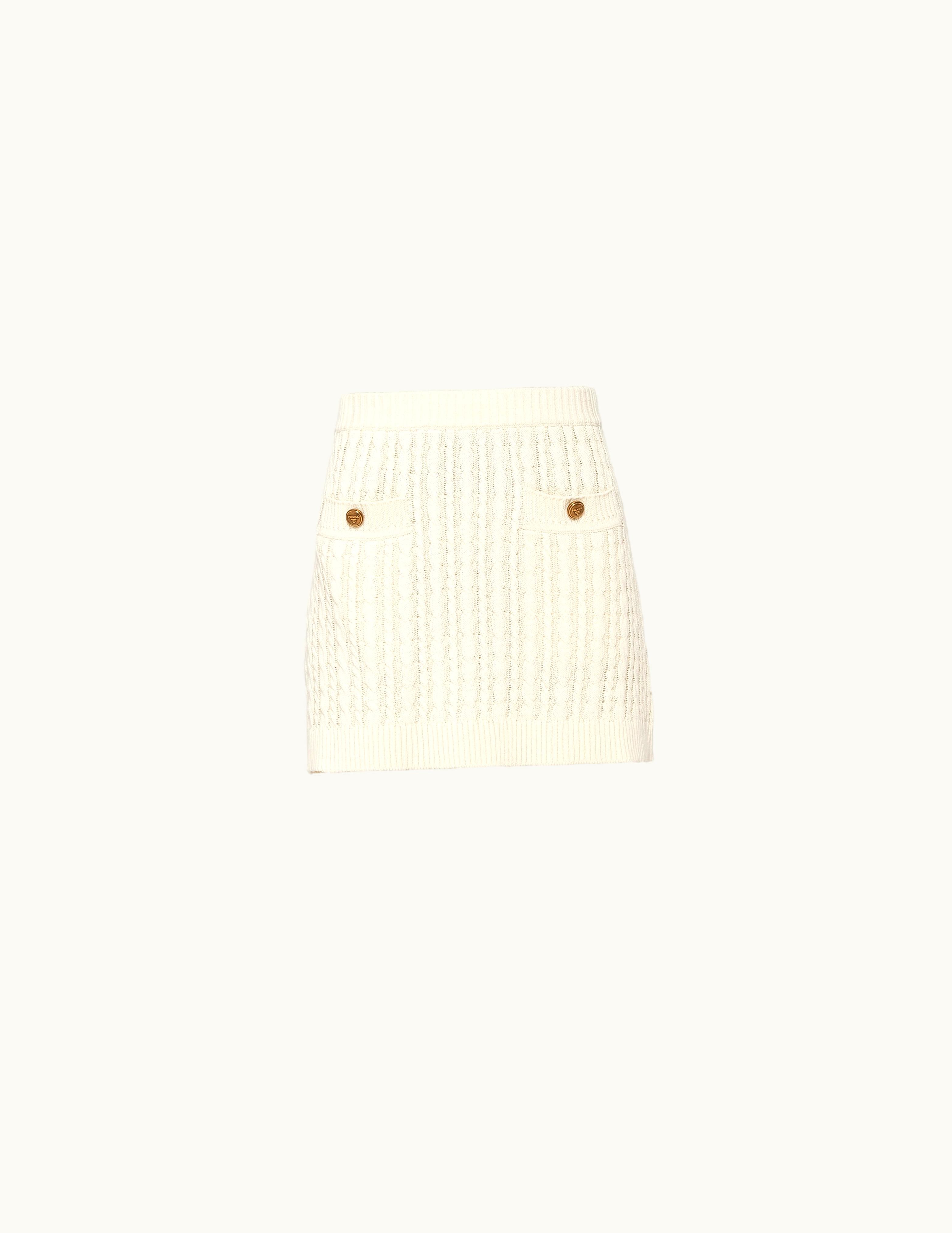 Prada Prada Cable-Knit Cotton Miniskirt