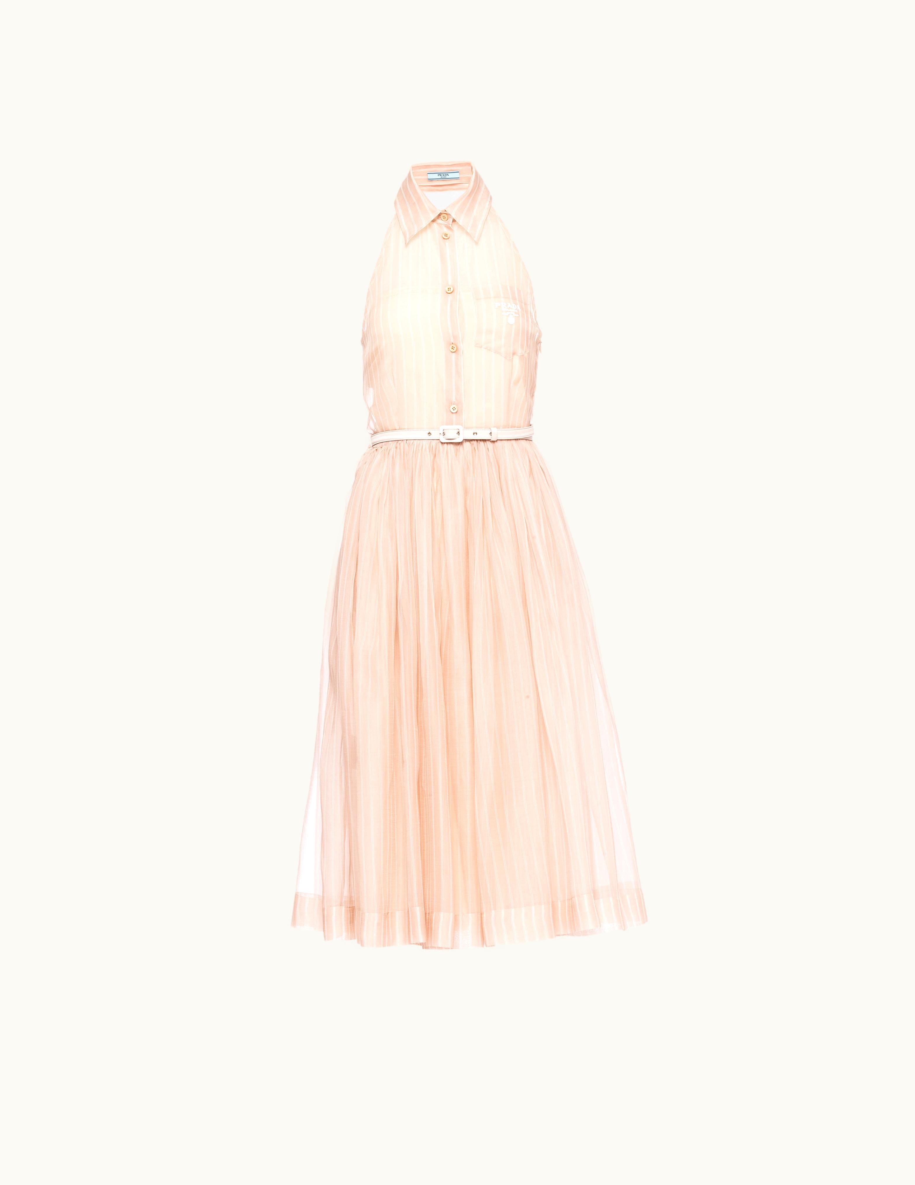 Prada Prada Embroidered Striped Organza Dress UZ0155205