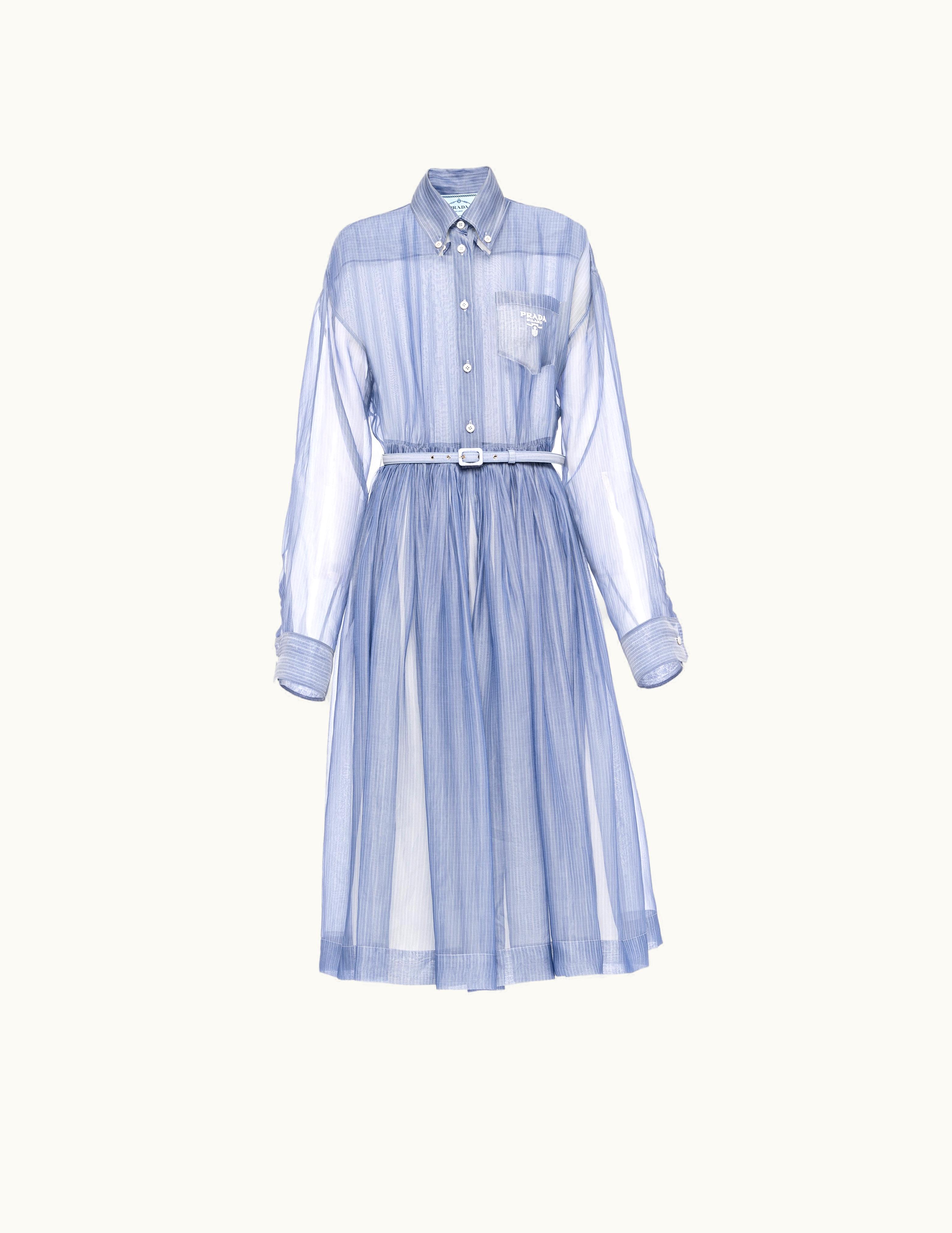 Prada Prada Embroidered Striped Organza Dress UZ0155206