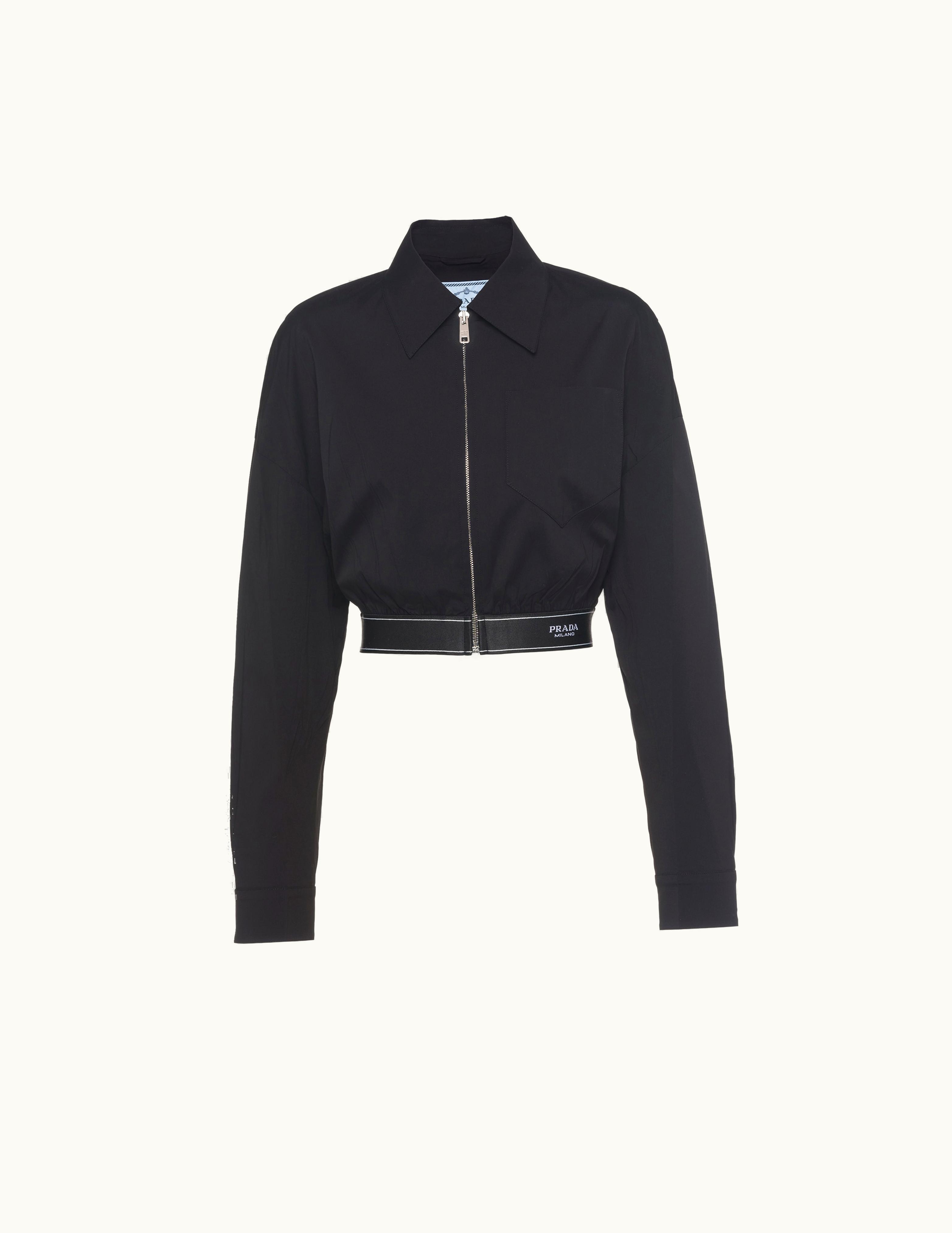 Prada Prada Cropped Stretch Poplin Jacket