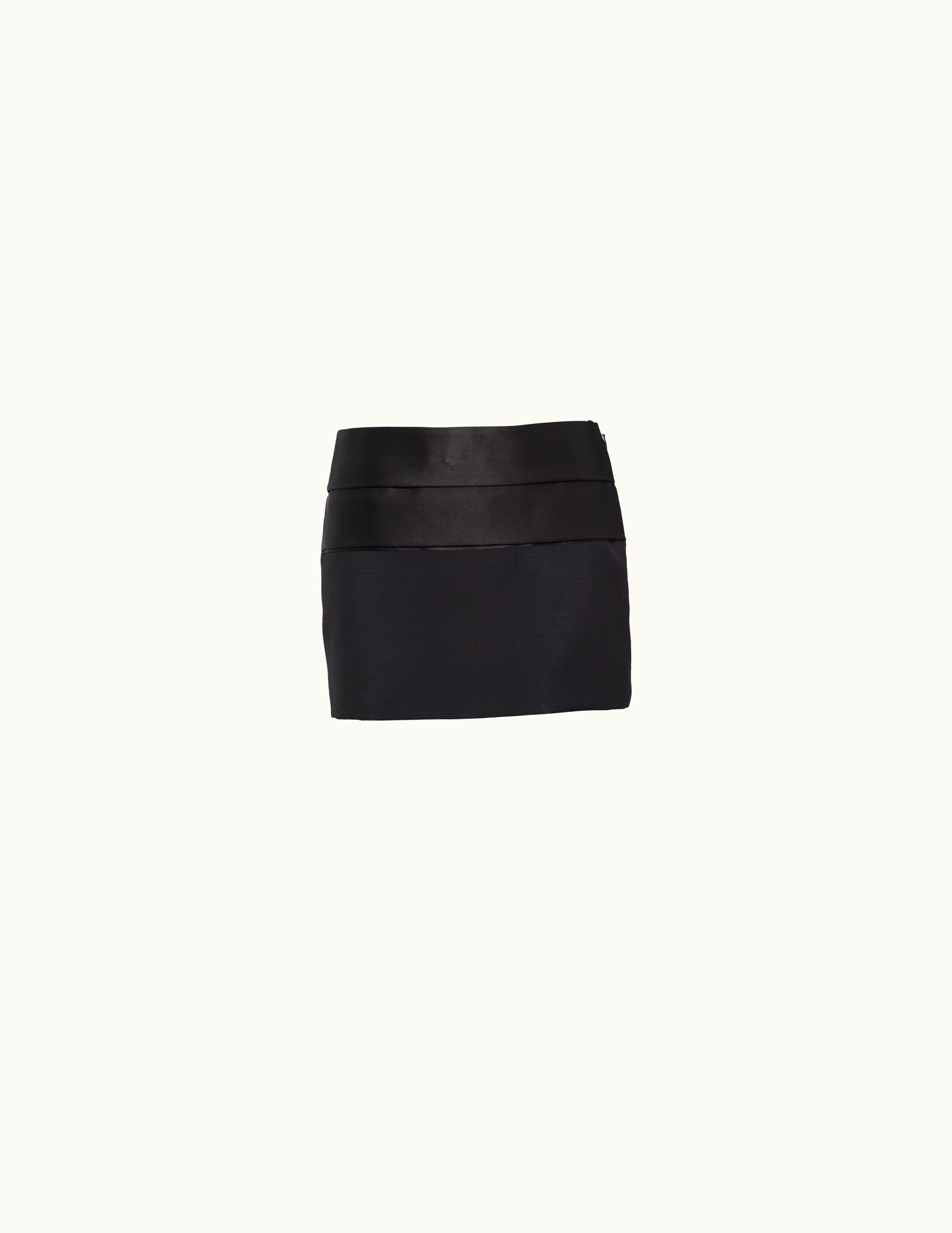 Prada Prada Kid Mohair And Satin Miniskirt