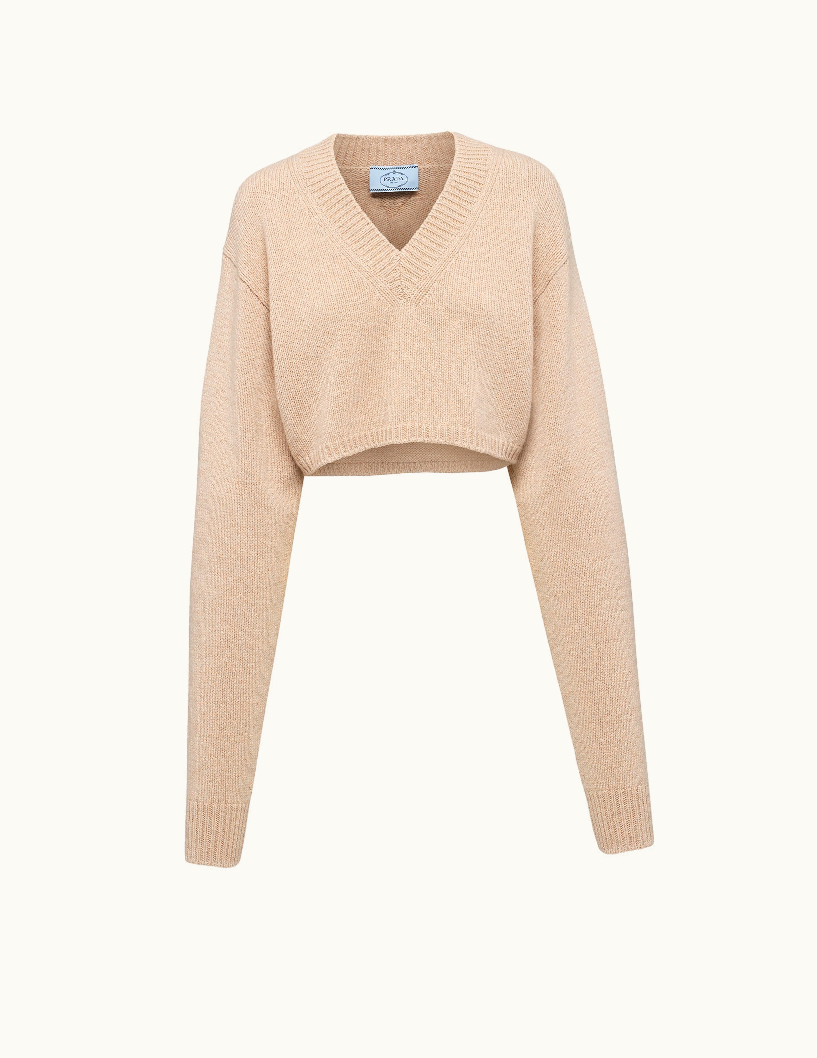 Prada Prada Wool And Cashmere V-Neck Sweater UZ0155325