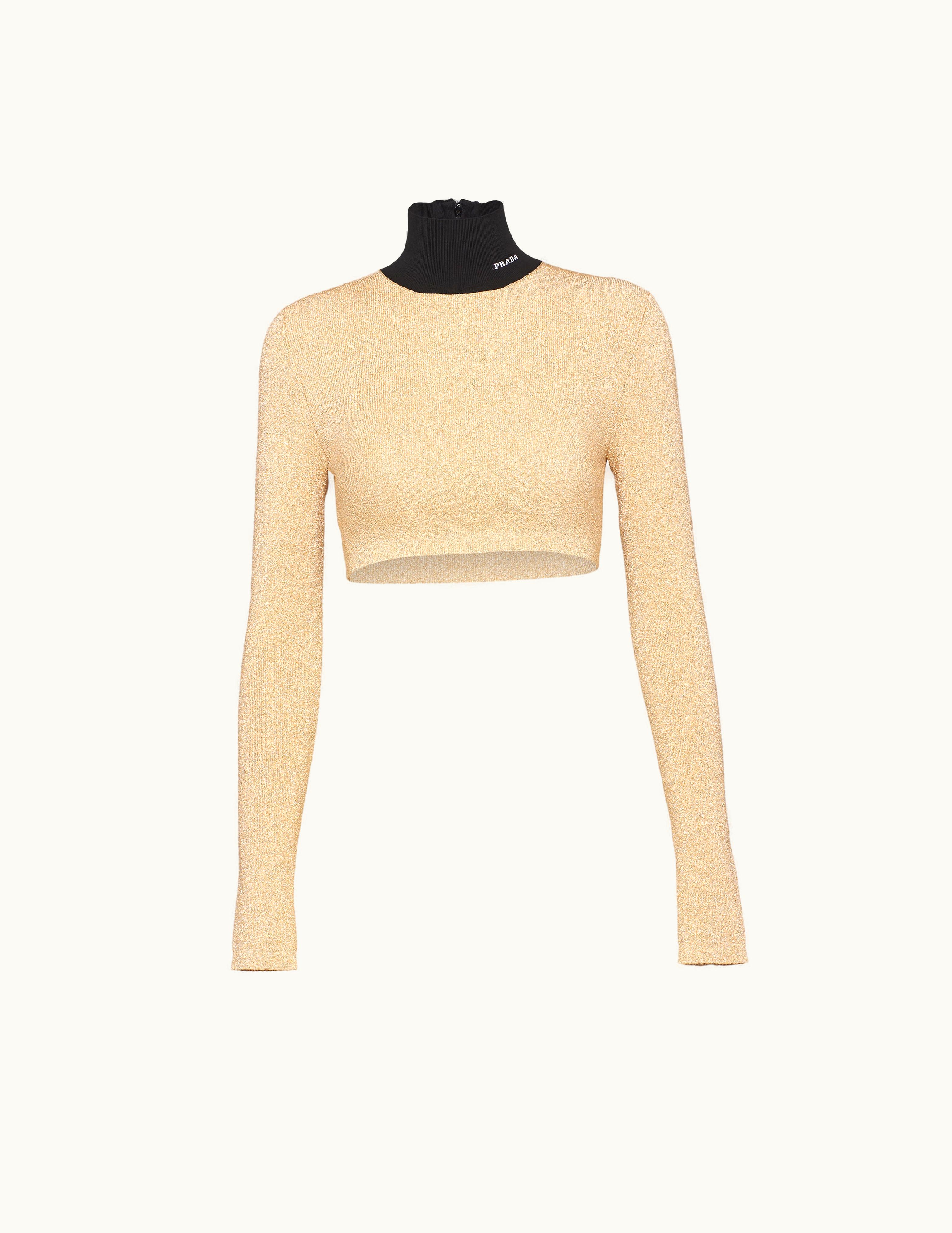 Prada Prada Lamé Turtleneck Sweater