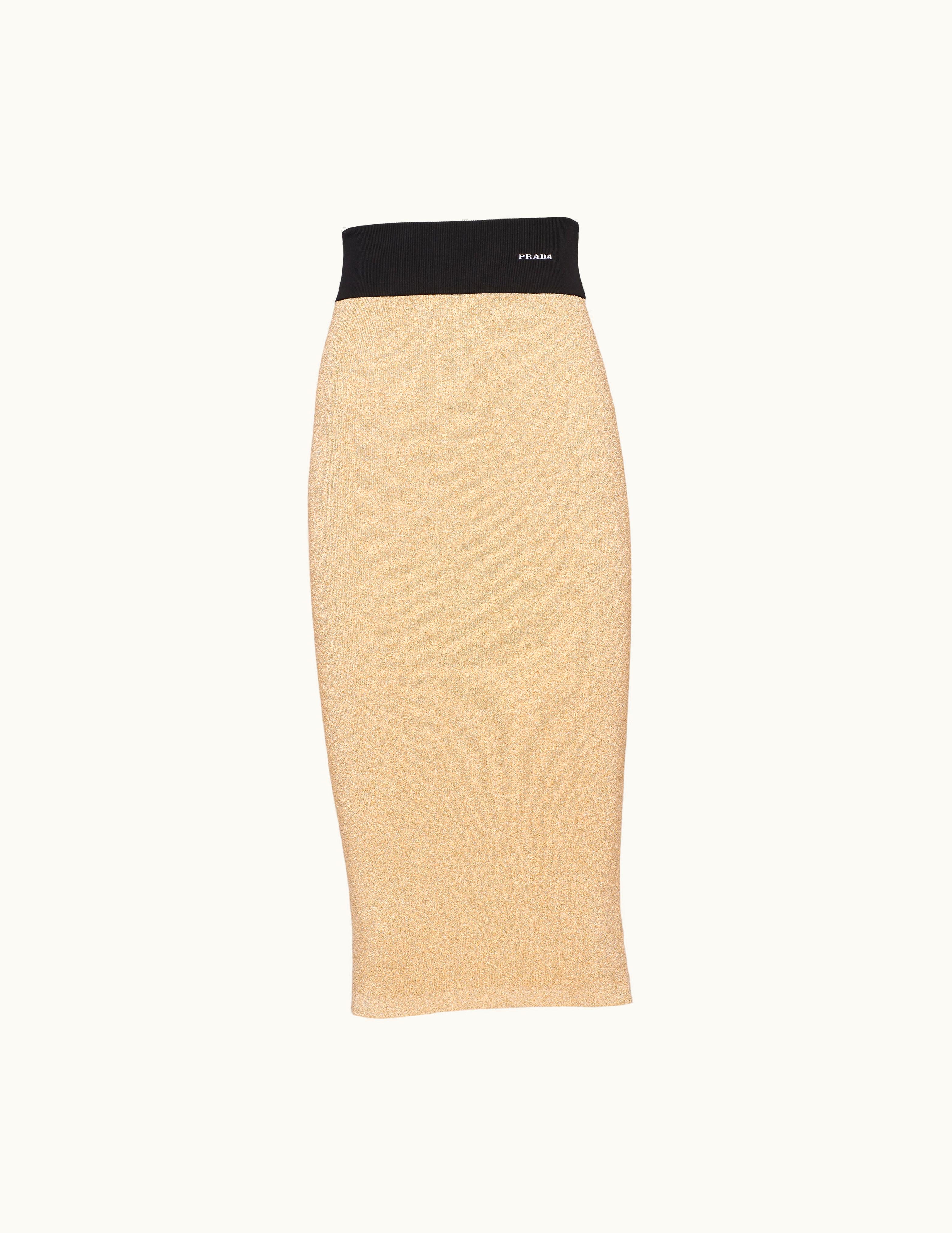 Prada Prada Lamé Midi Skirt
