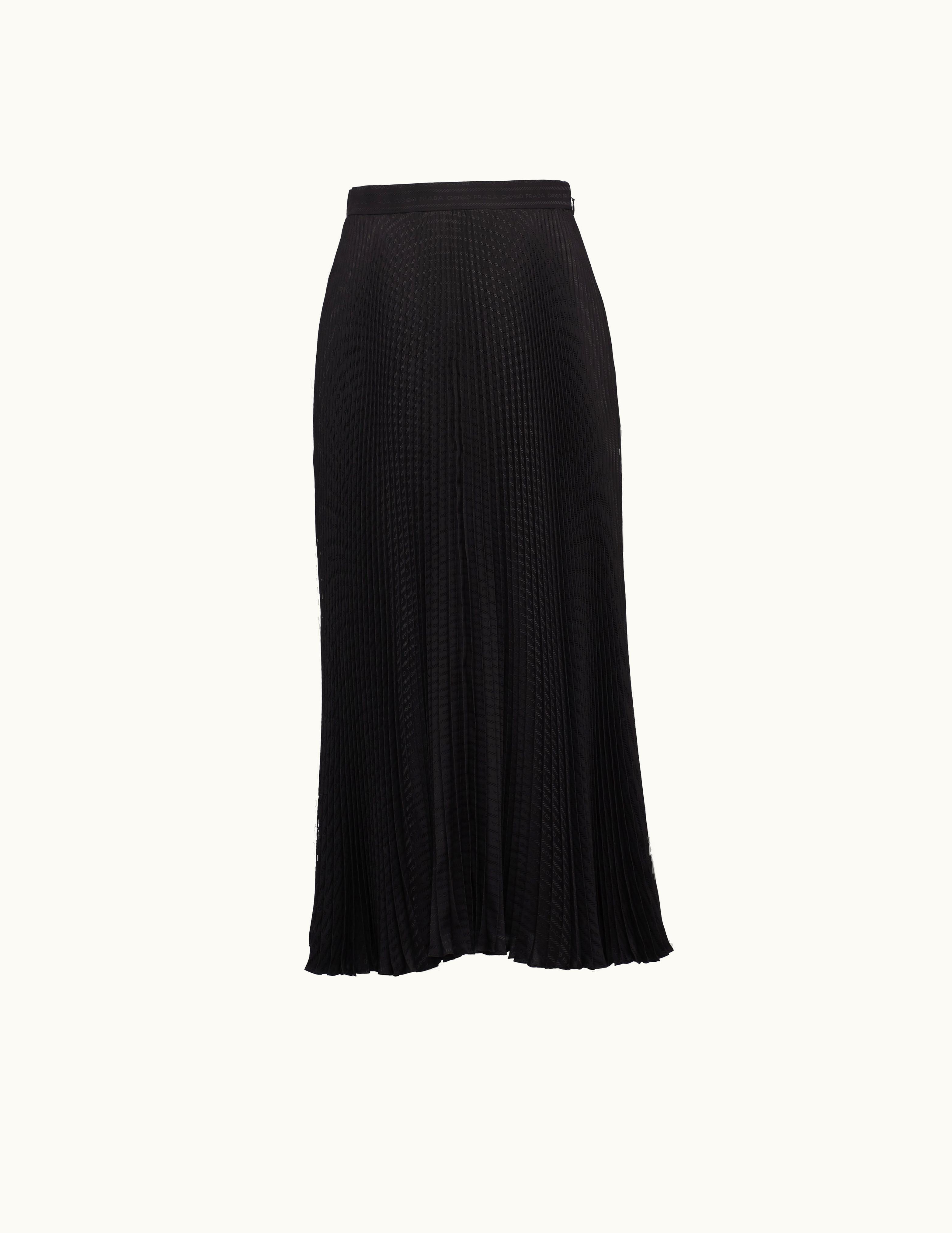Prada Prada Jacquard Crepe De Chine Midi Skirt
