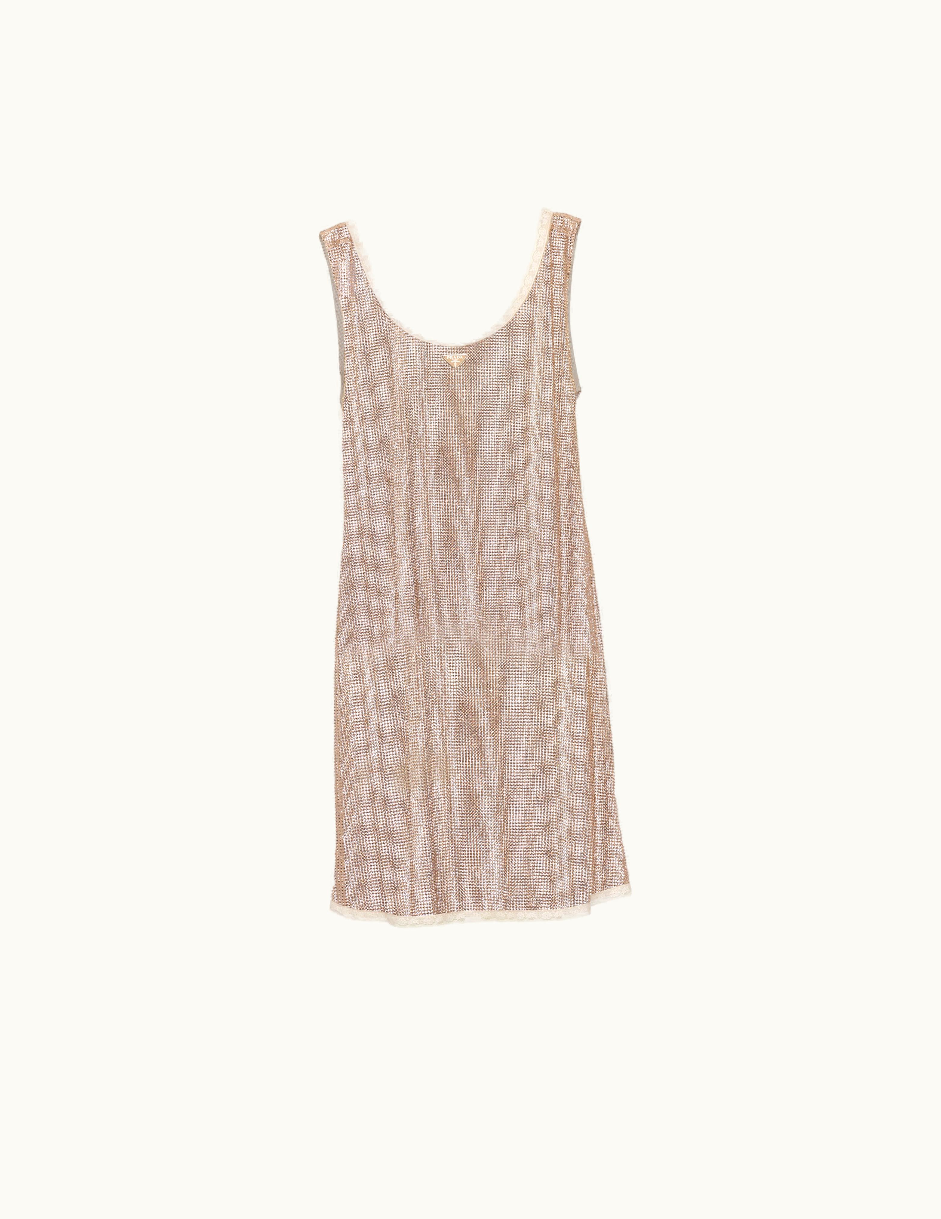 Prada Prada Embroidered Rhinestone Mesh Dress UZ0155351