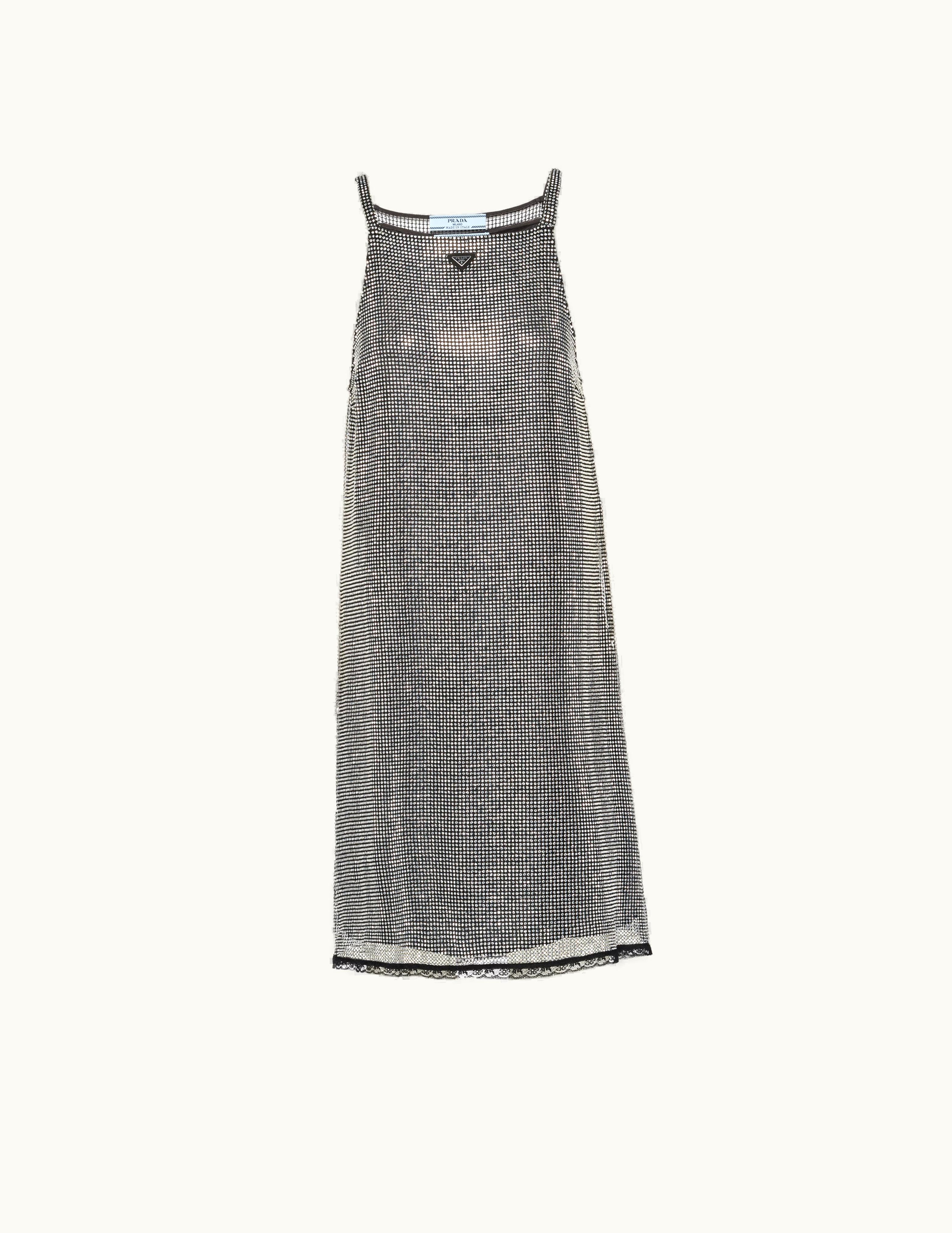 Prada Prada Embroidered Rhinestone Mesh Dress UZ0155366