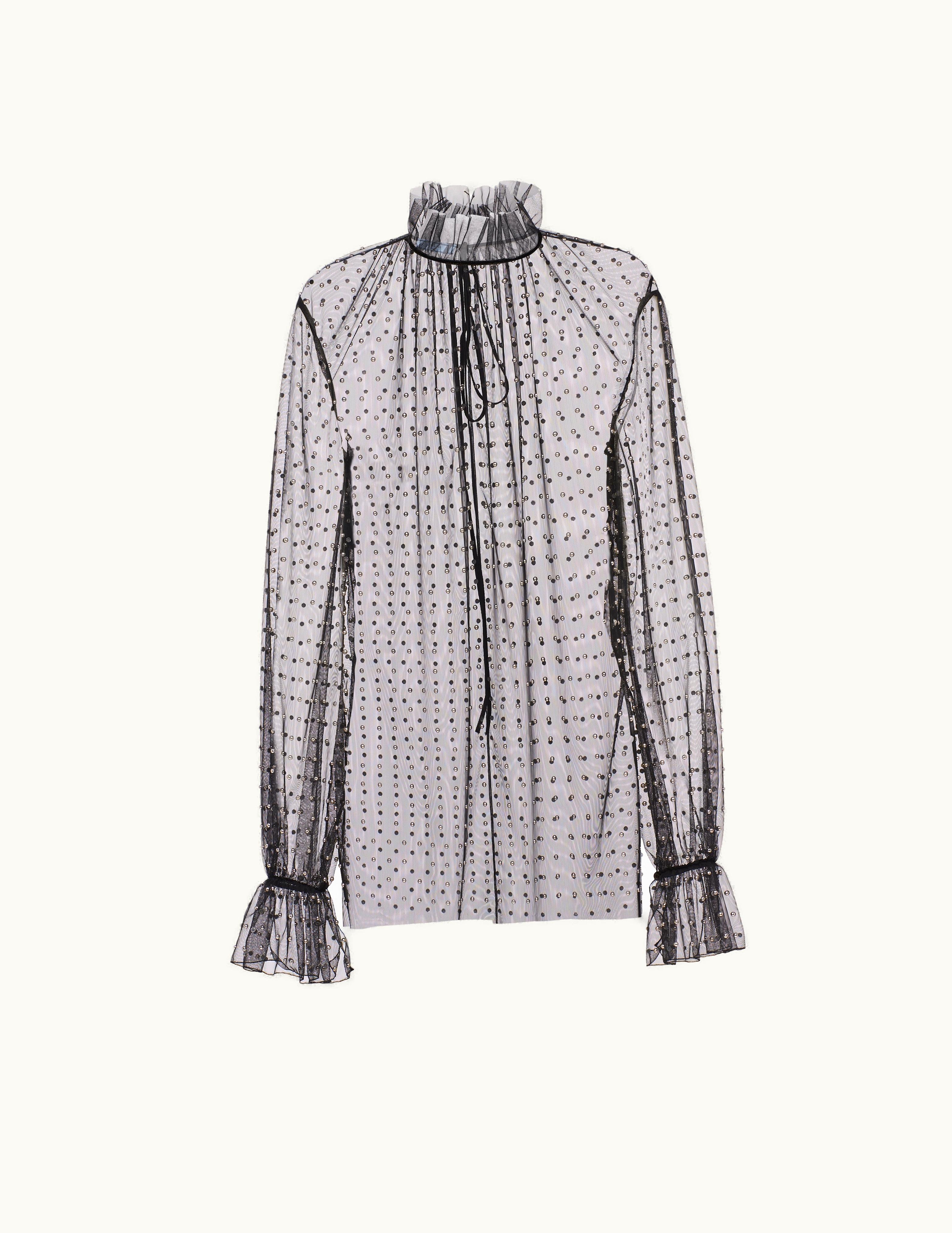 Prada Prada Studded Tulle Top