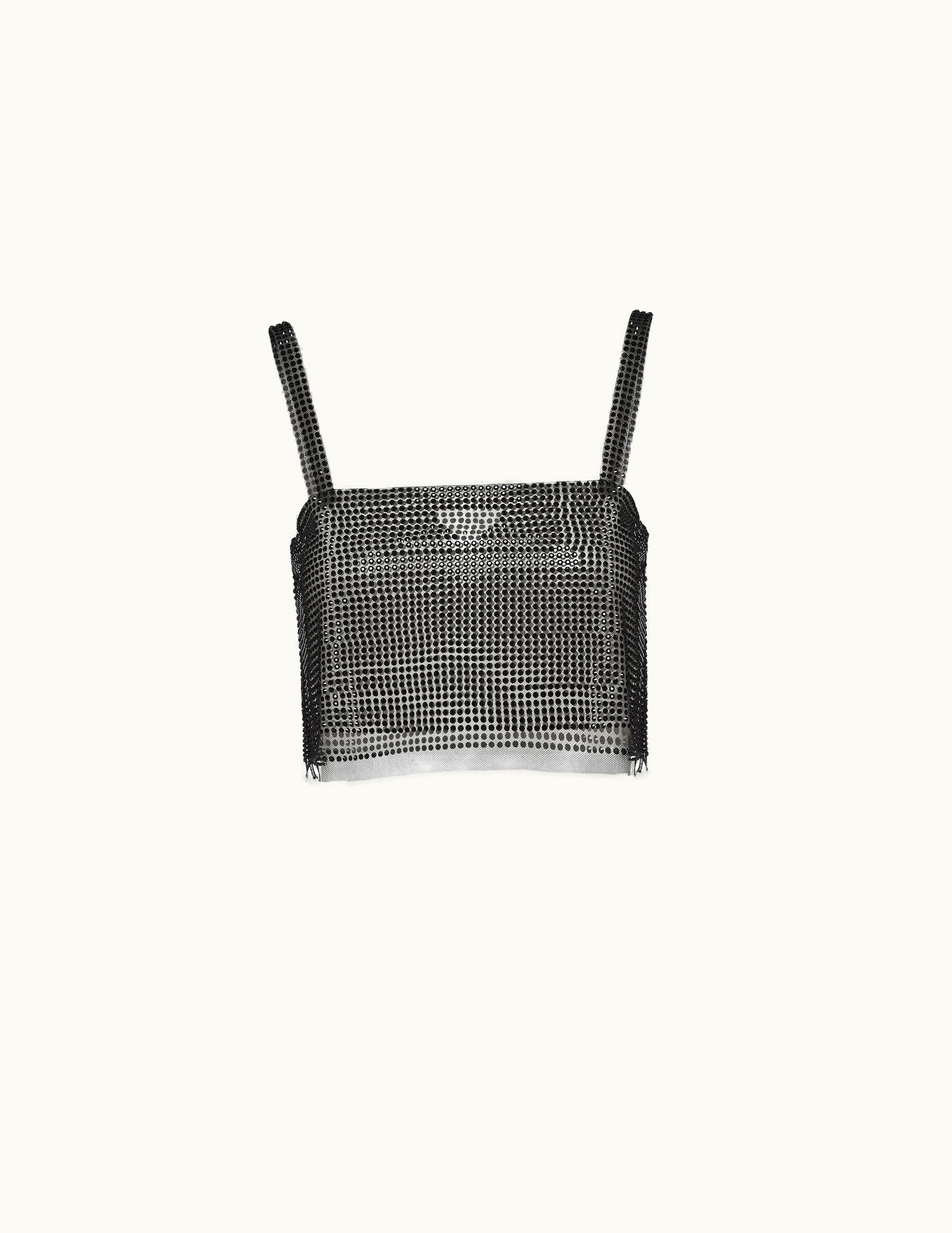 Prada Prada Tulle Crop Top With Crystals