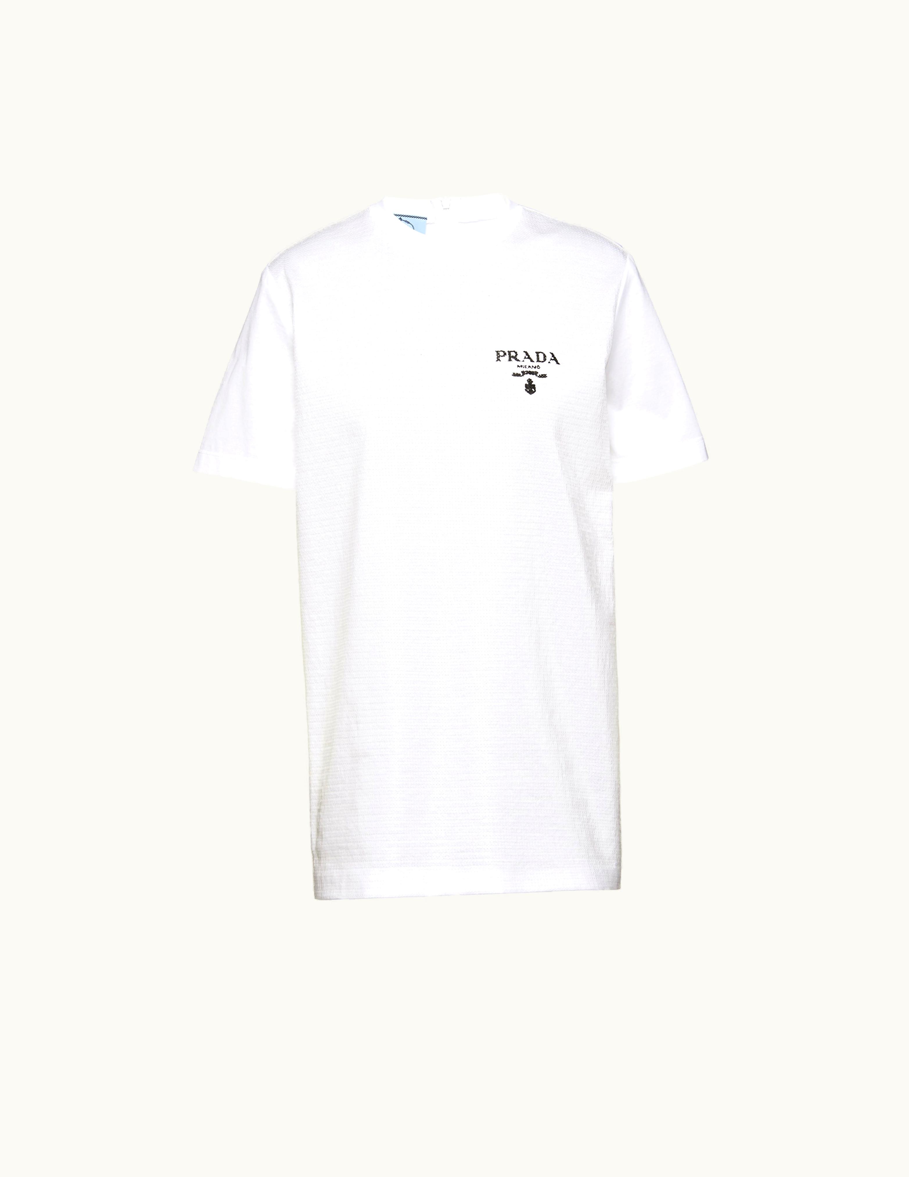 Prada Prada Embroidered Cotton T-Shirt