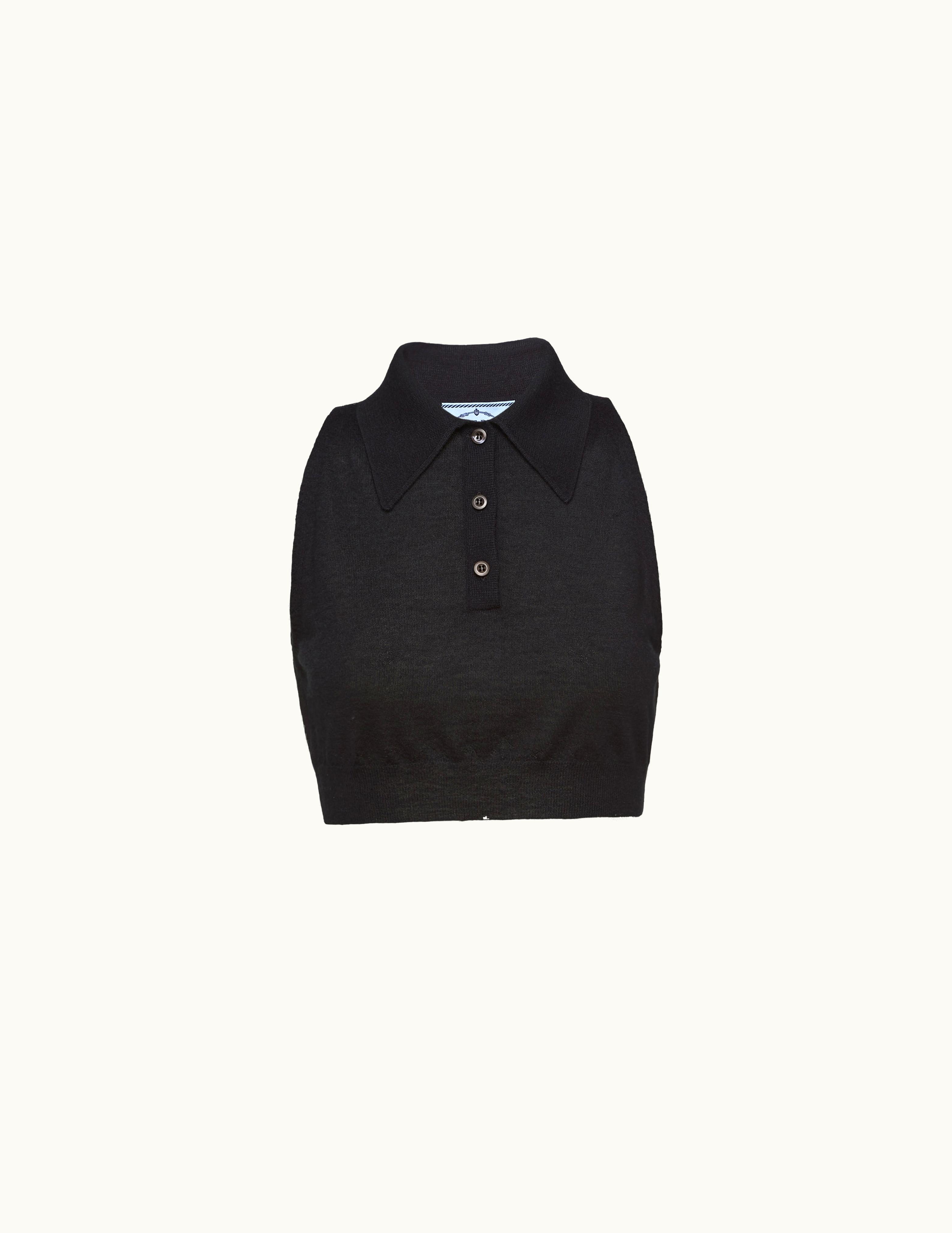 Prada Prada Cropped Cashmere And Silk Top