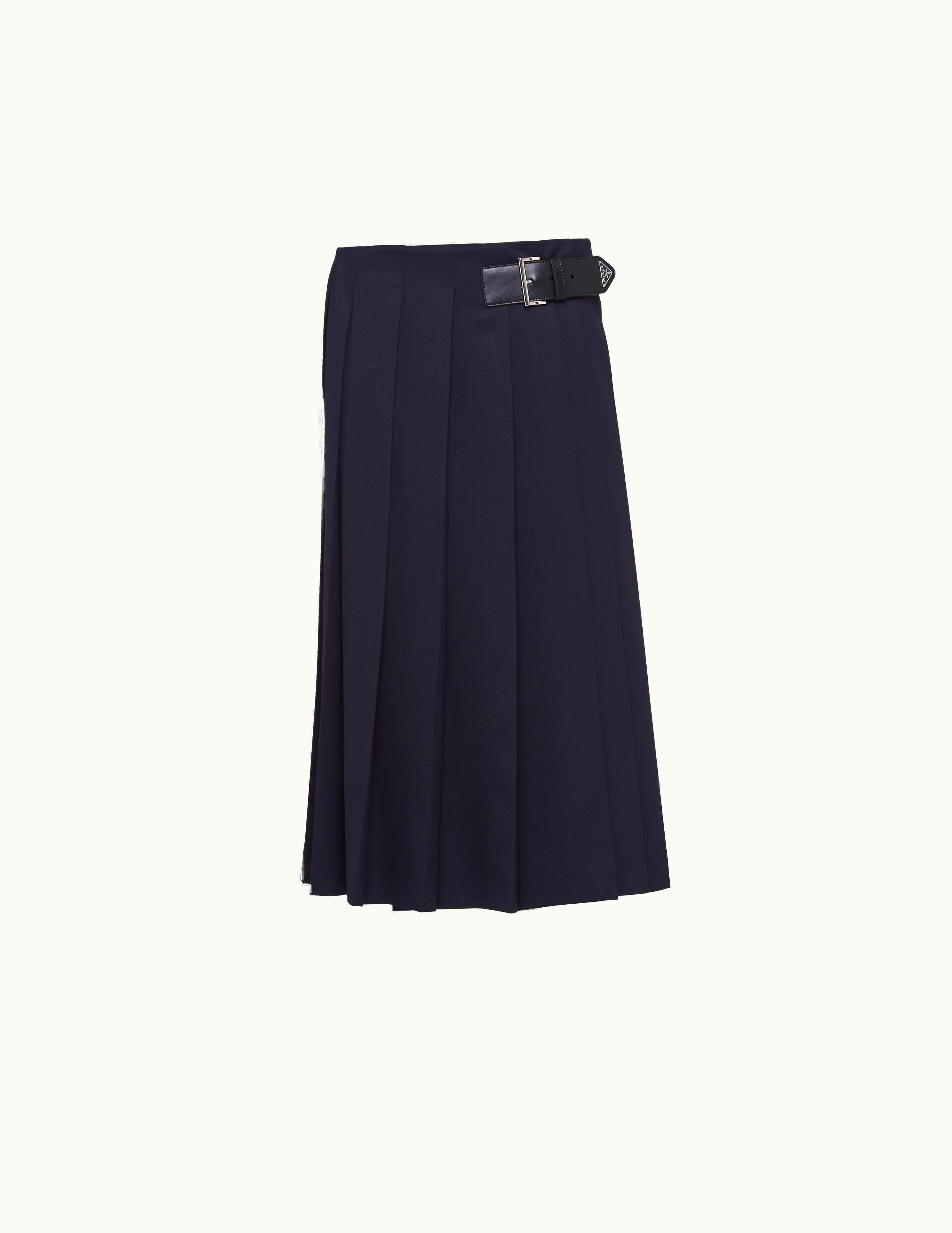 Prada Prada Gabardine Midi Skirt