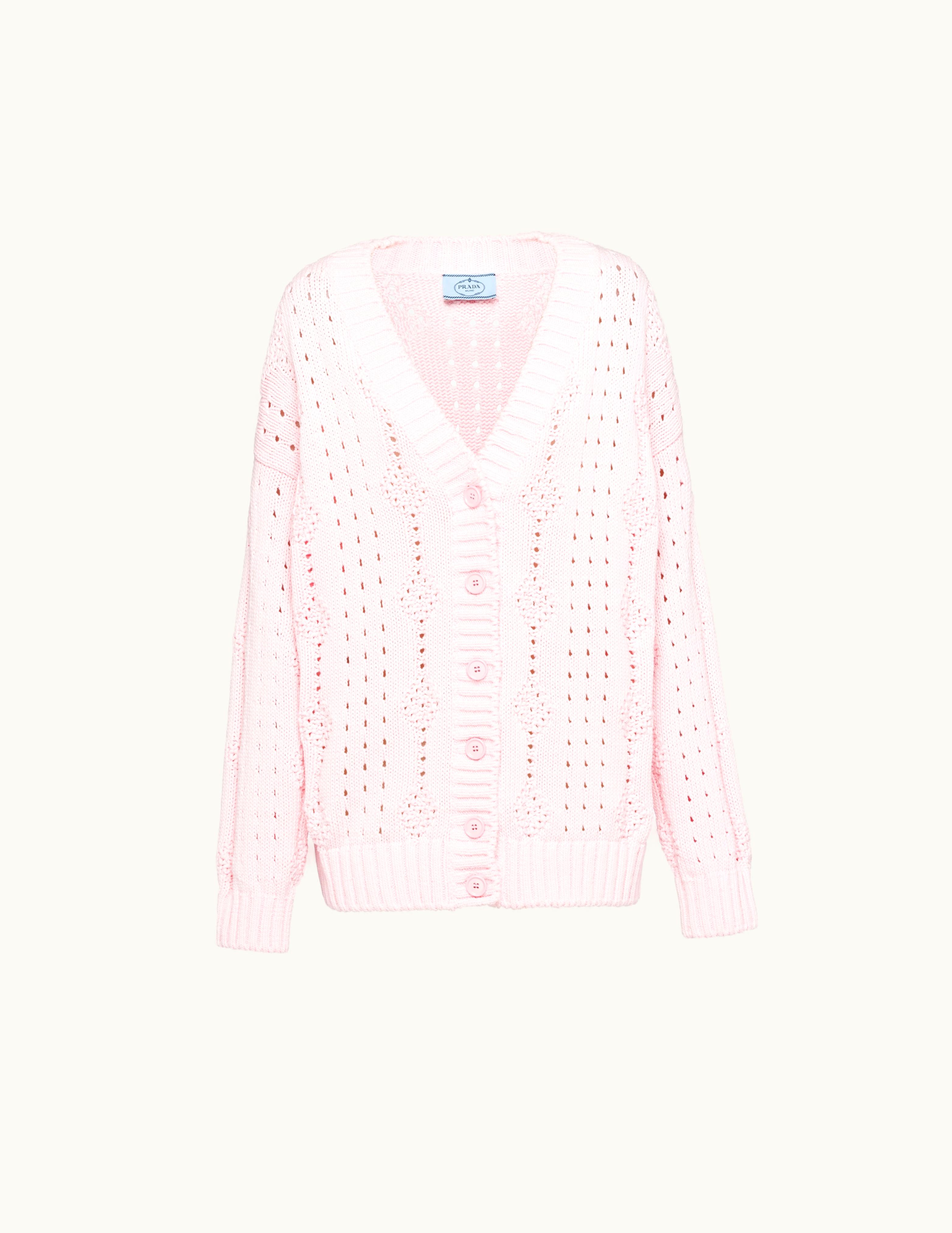 Prada Prada Openwork Knit Cotton Cardigan