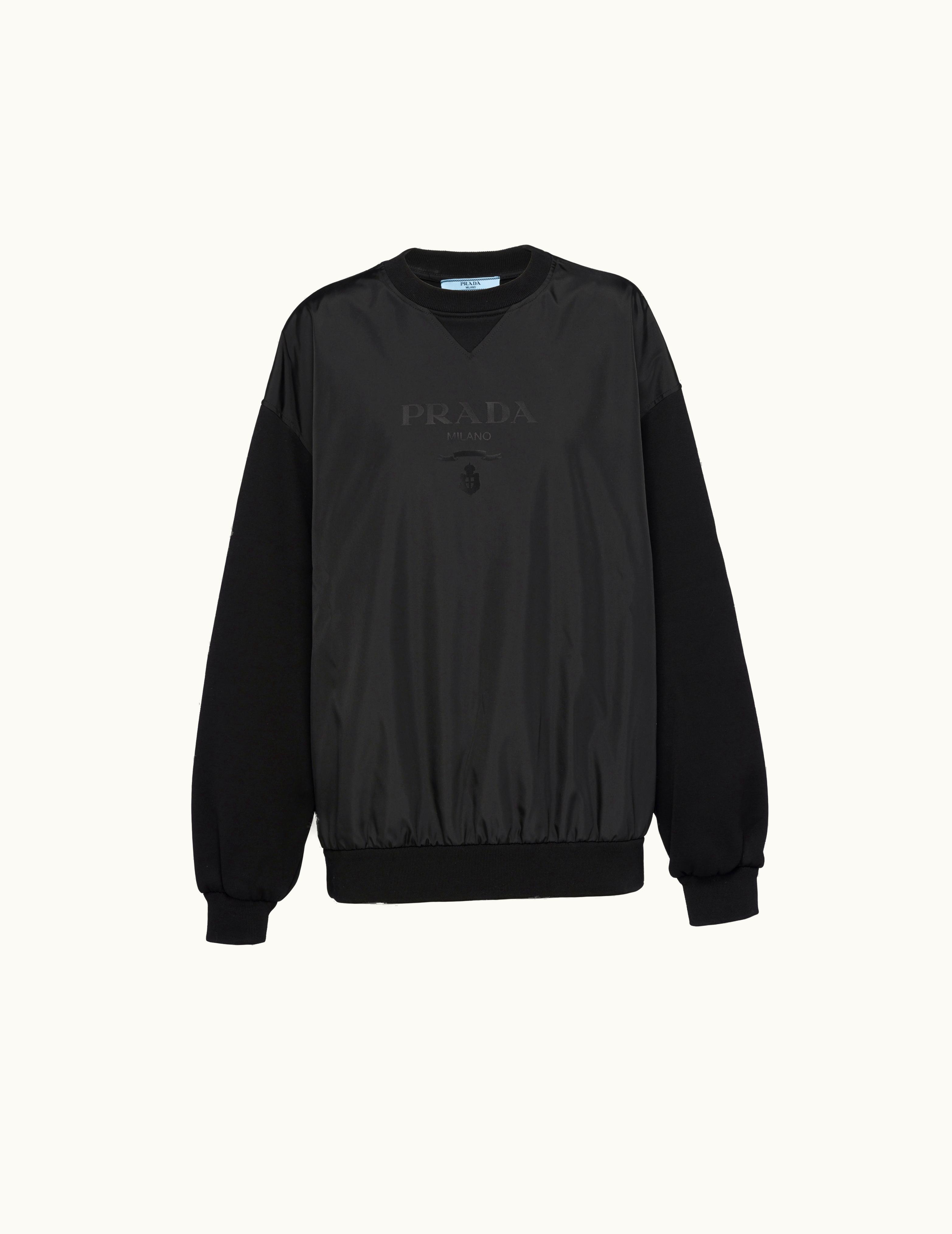 Prada Prada Double Jersey And Nylon Crew-Neck Sweatshirt