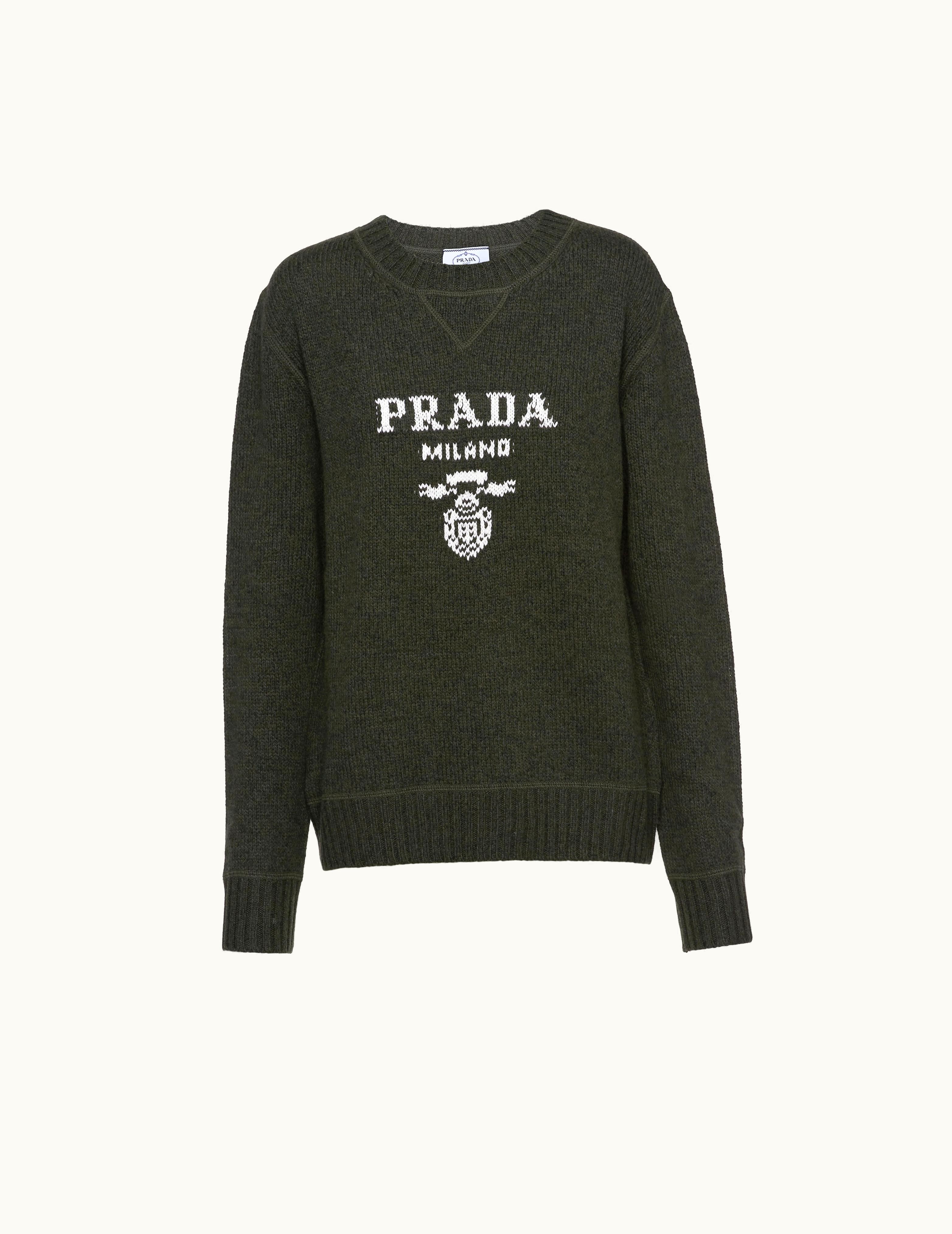 Prada Prada Cashmere And Wool Prada Logo Crew-Neck Sweater UZ0155440